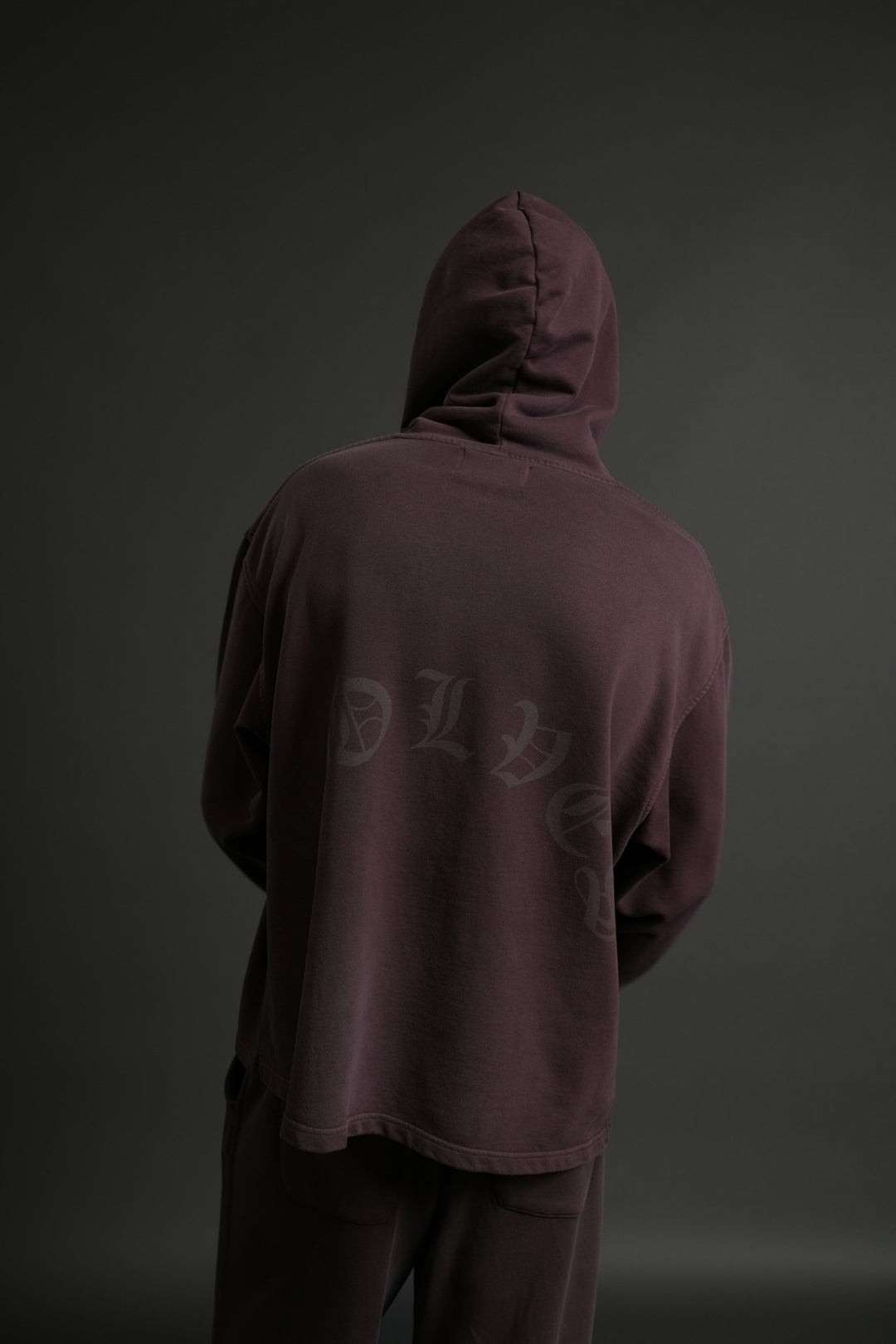 Phantom Night Chopper "Moaty" Hoodie in Darc Garnet Drift Wash