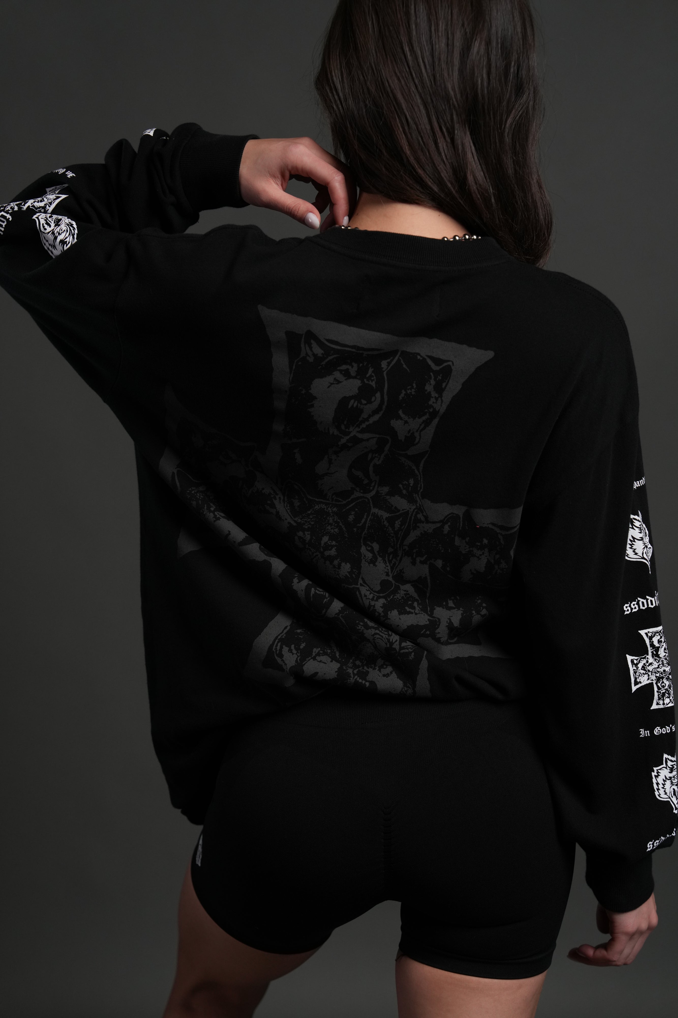 Iron Wolf Pack "Premium" L/S Tee in Black