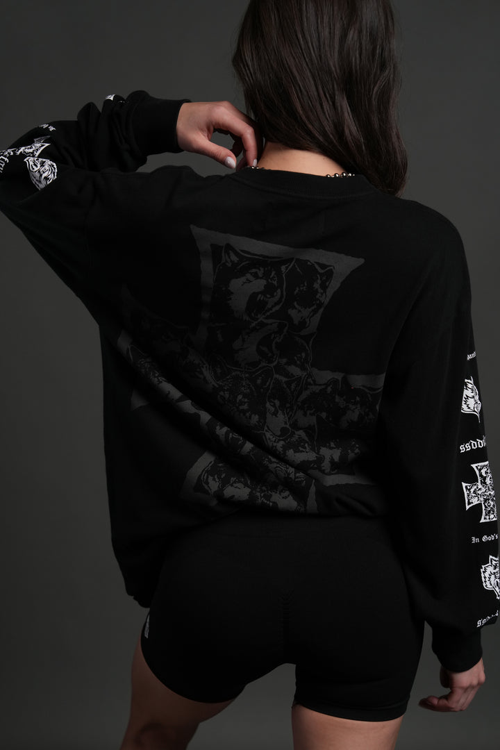 Iron Wolf Pack "Premium" L/S Tee in Black