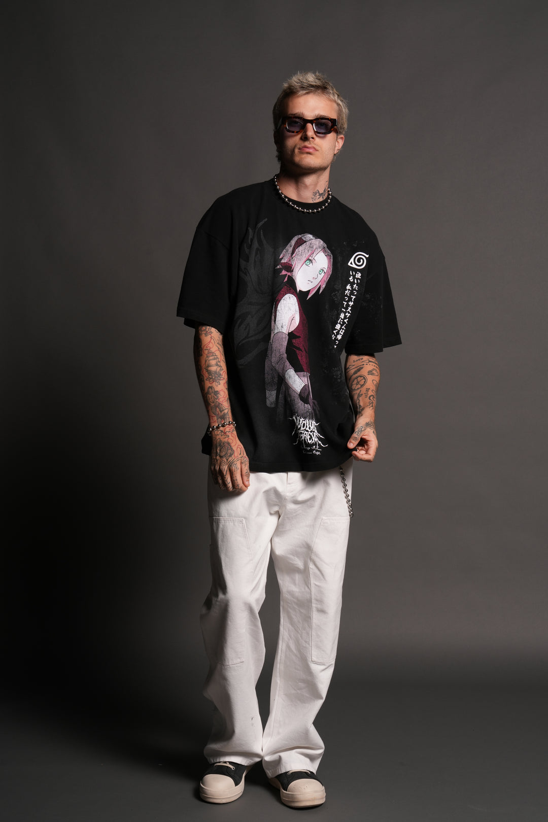 Sakura Haruno "Side-By-Side" Series Premium Tee in Black