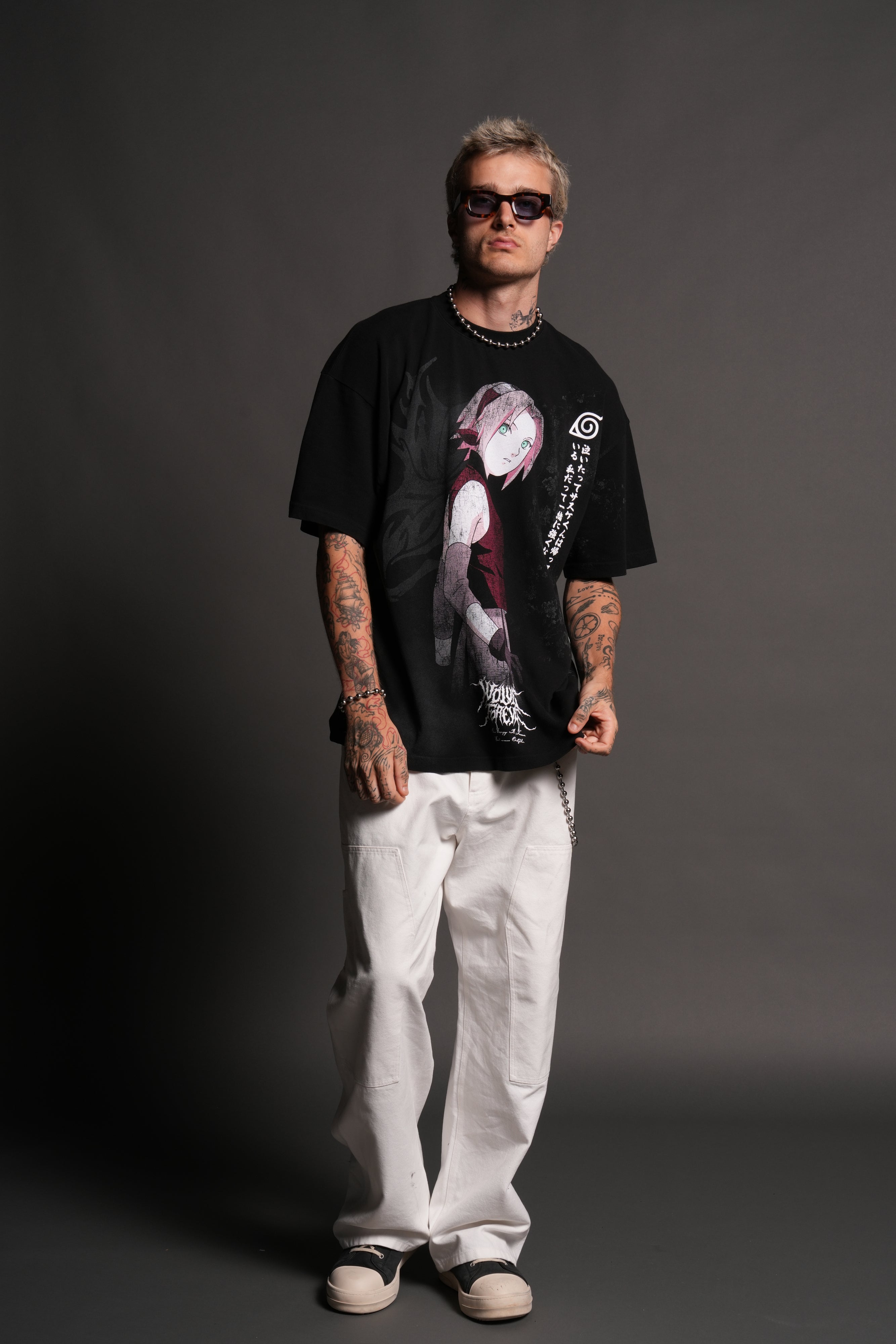 Sakura Haruno "Side-By-Side" Series Premium Tee in Black