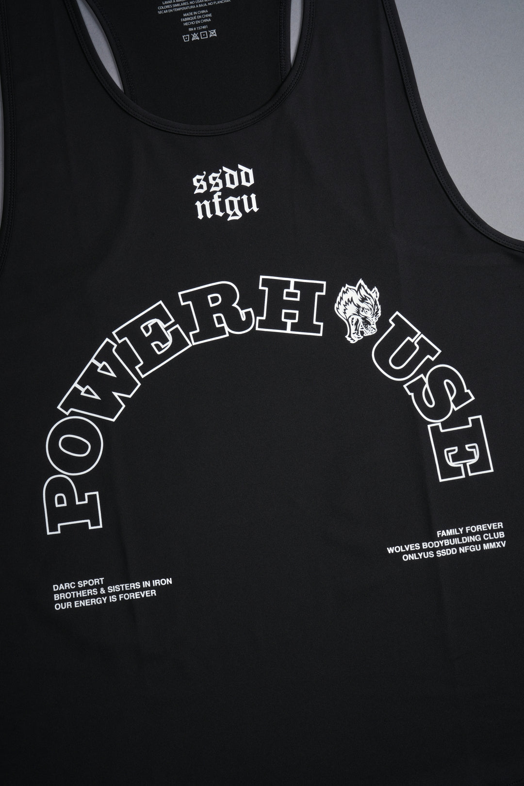 Powerhouse Wolves "Dry Wolf" (Mecca) Tank in Black