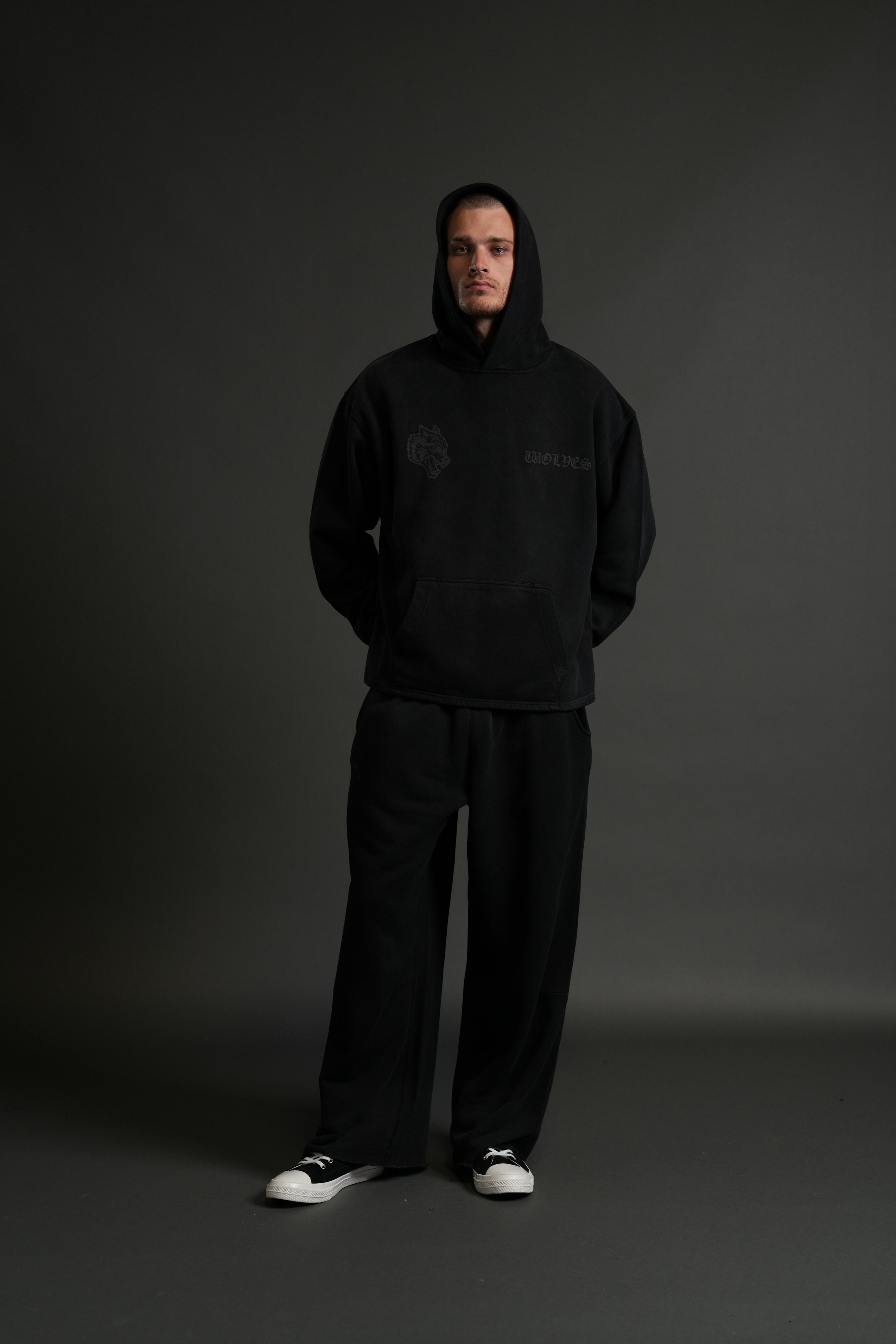 Phantom Night Chopper "Moaty" Hoodie in Black Drift Wash