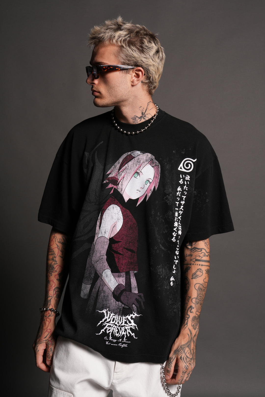 Sakura Haruno "Side-By-Side" Series Premium Tee in Black