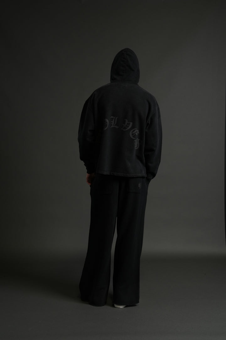 Phantom Night Chopper "Moaty" Hoodie in Black Drift Wash