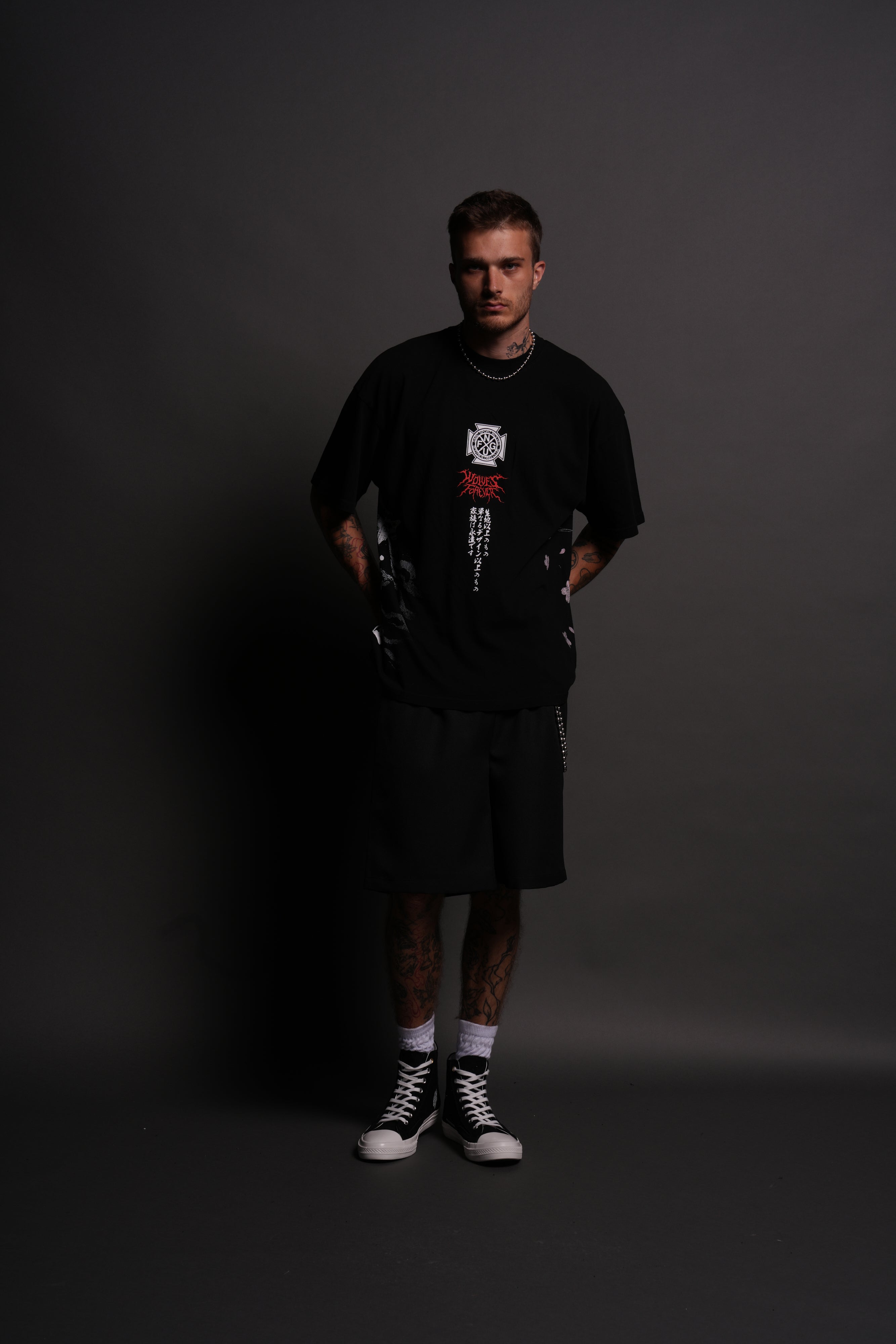 Darc Hannya "Side By Side" Series Premium Tee in Black