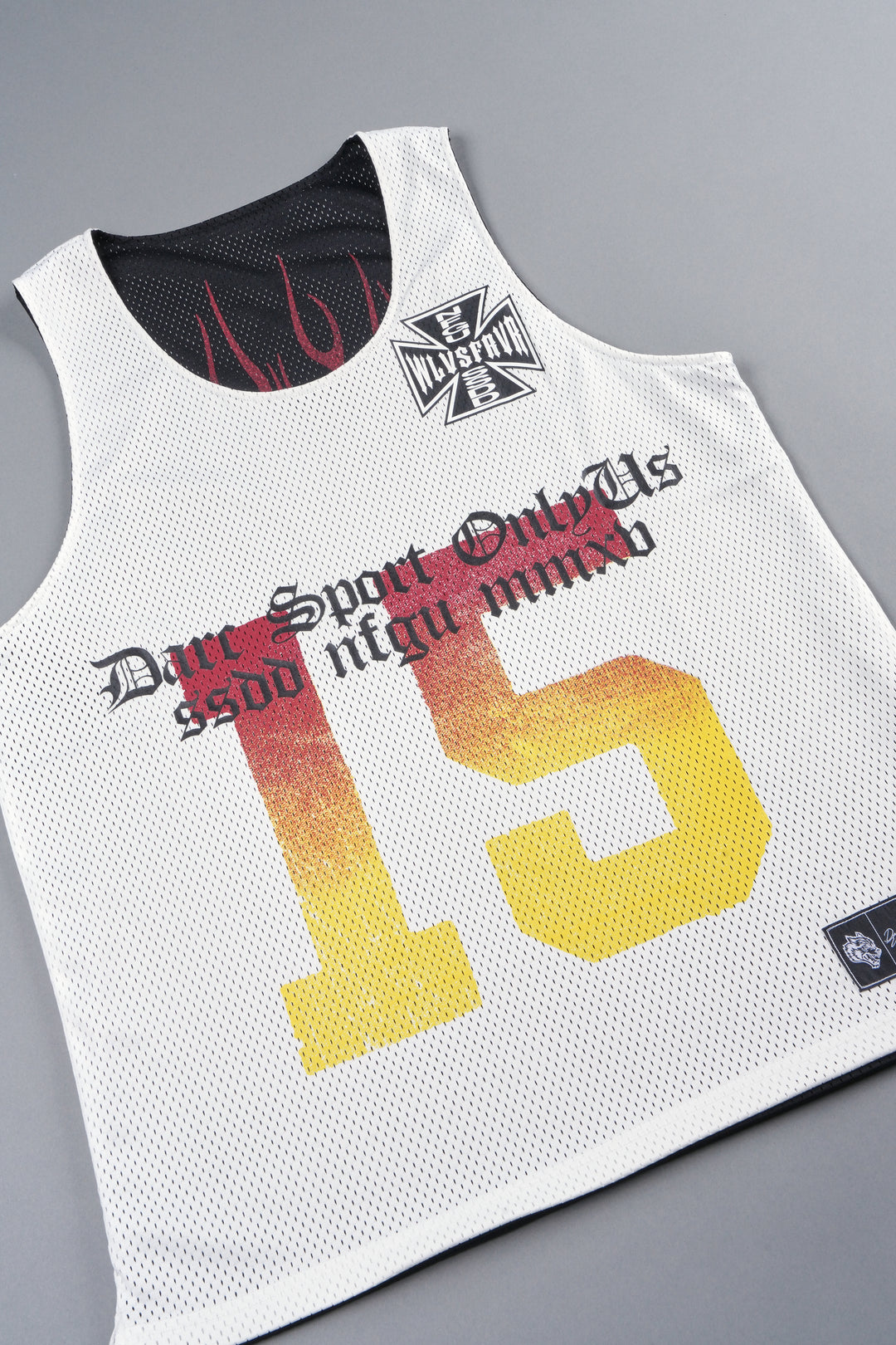 Infernal Club Reversible Bball Jersey In Black/Cream