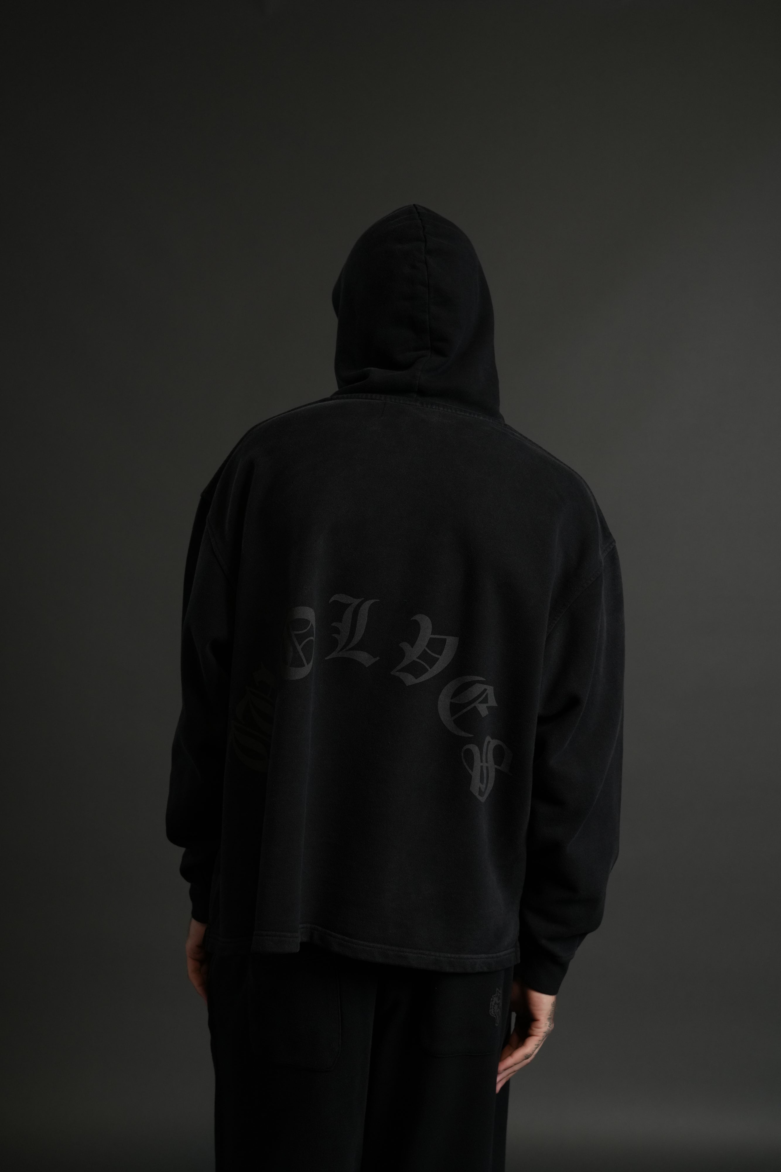 Phantom Night Chopper "Moaty" Hoodie in Black Drift Wash