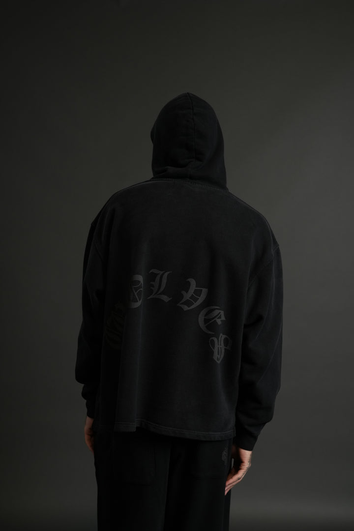 Phantom Night Chopper "Moaty" Hoodie in Black Drift Wash