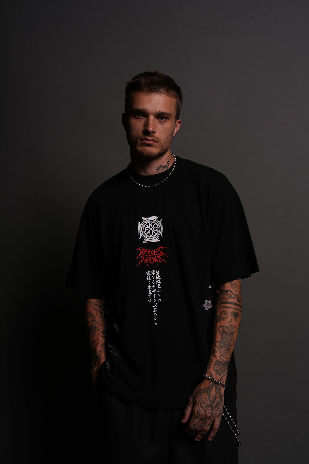 Darc Hannya "Side By Side" Series Premium Tee in Black