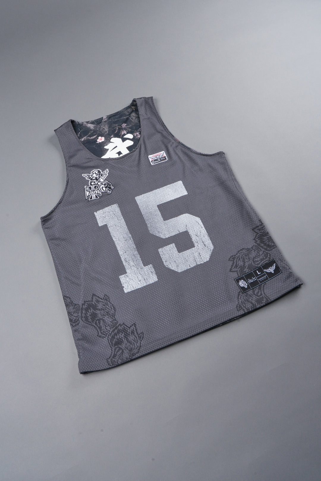 Shadow Blossom Reversible Bball Jersey In Slate Gray / All Of Us Camo