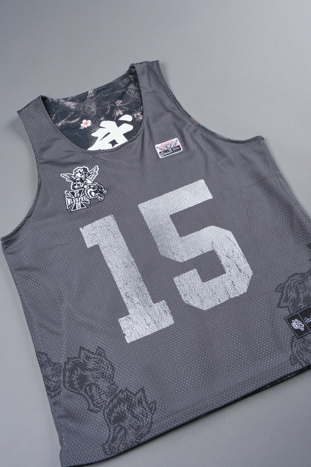 Shadow Blossom Reversible Bball Jersey In Slate Gray / All Of Us Camo
