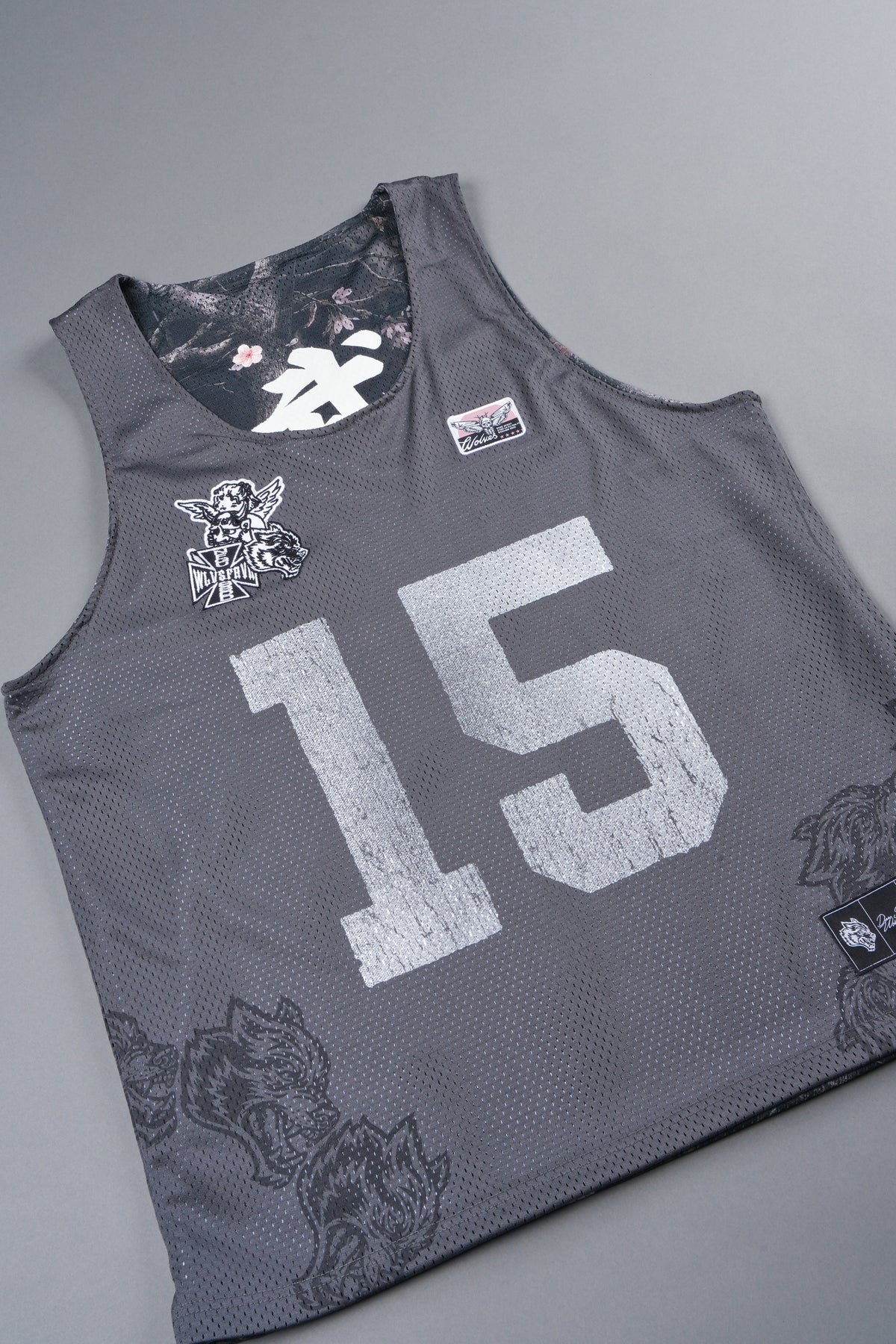 Shadow Blossom Reversible Bball Jersey In Slate Gray / All Of Us Camo