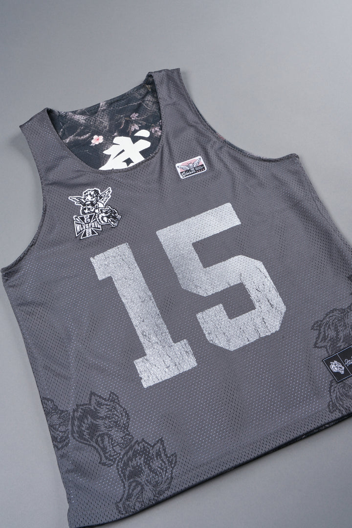 Shadow Blossom Reversible Bball Jersey In Slate Gray / All Of Us Camo
