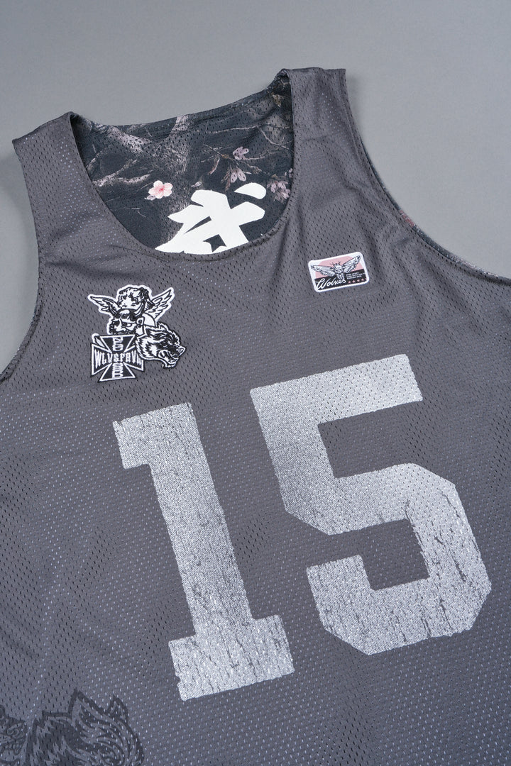 Shadow Blossom Reversible Bball Jersey In Slate Gray / All Of Us Camo
