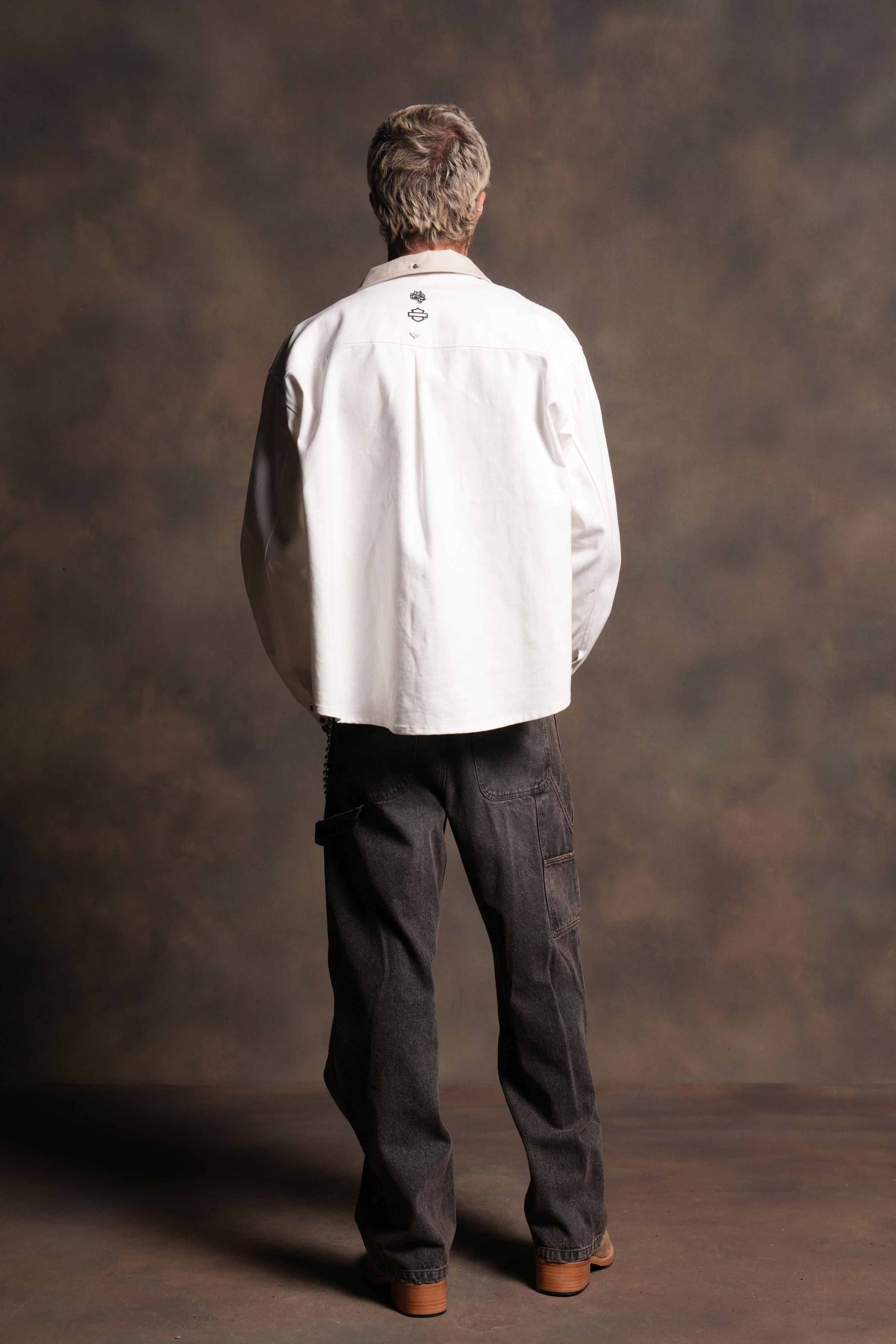 Harley Wolves Winslow Shirt Jacket in Cream