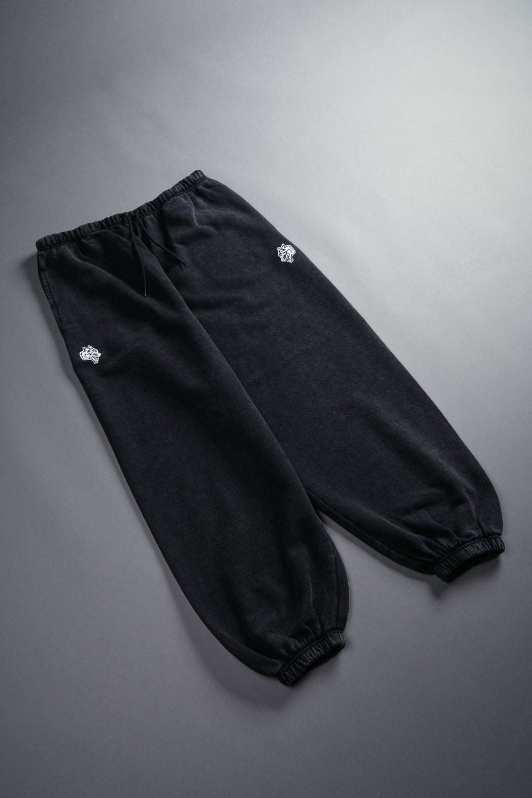 Dual Wolf Unisex Lounger Sweat Pants in Black