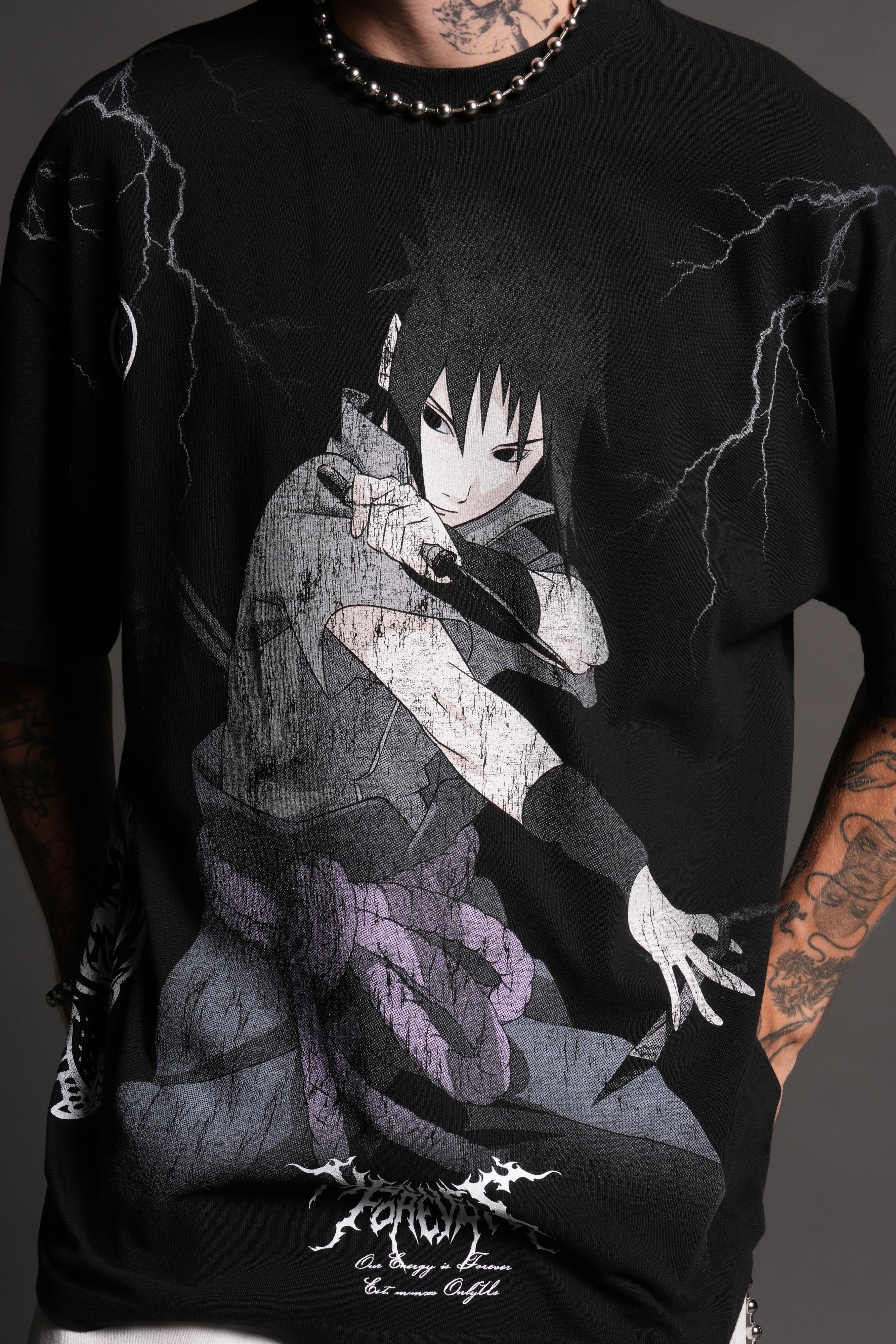 Uchiha Sasuke "Side-By-Side" Series Premium Tee in Black