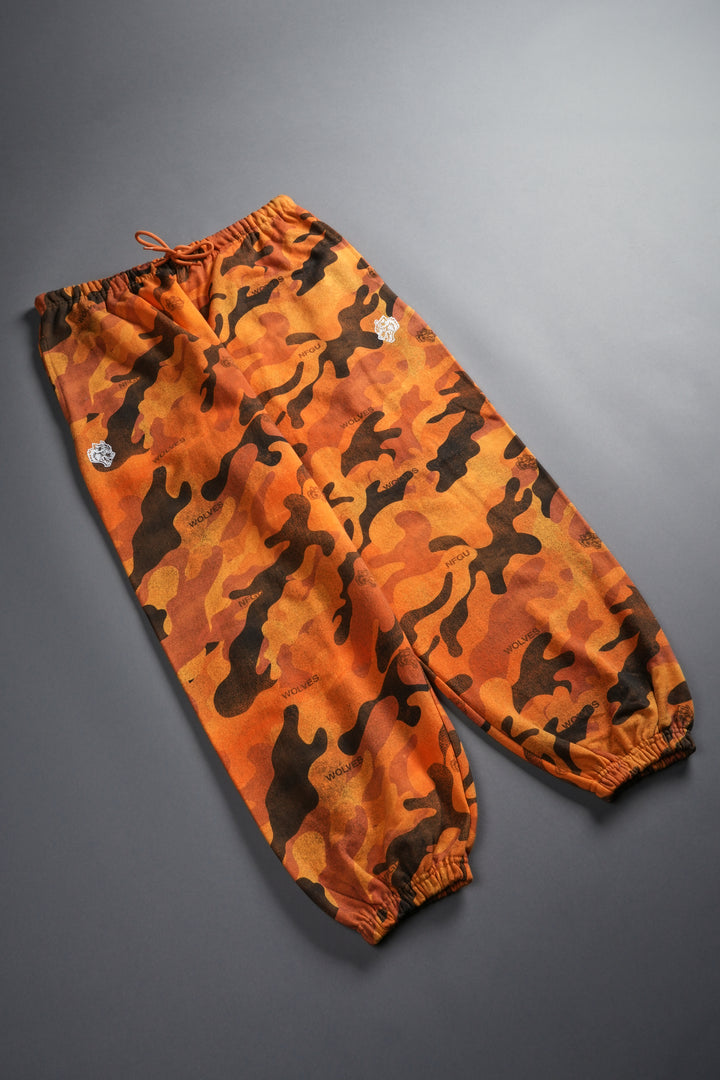 Dual Wolf Unisex Lounger Sweat Pants in DSVD Orange Camo