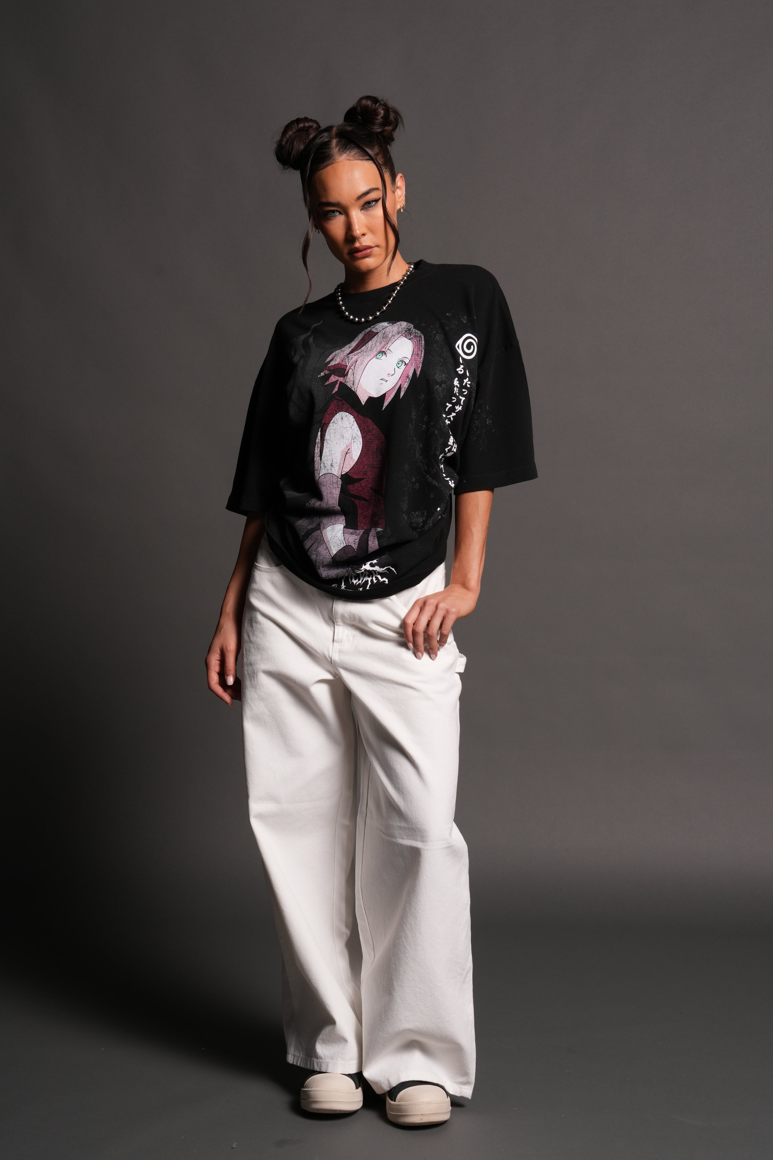 Sakura Haruno "Side-By-Side" Series Premium Tee in Black