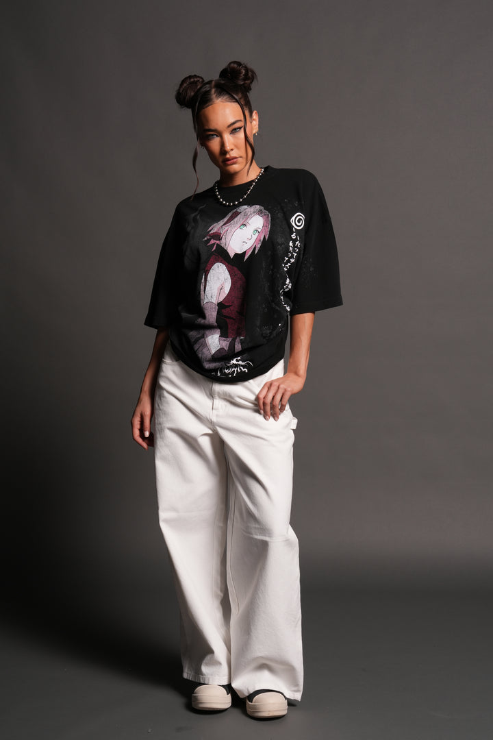 Sakura Haruno "Side-By-Side" Series Premium Tee in Black