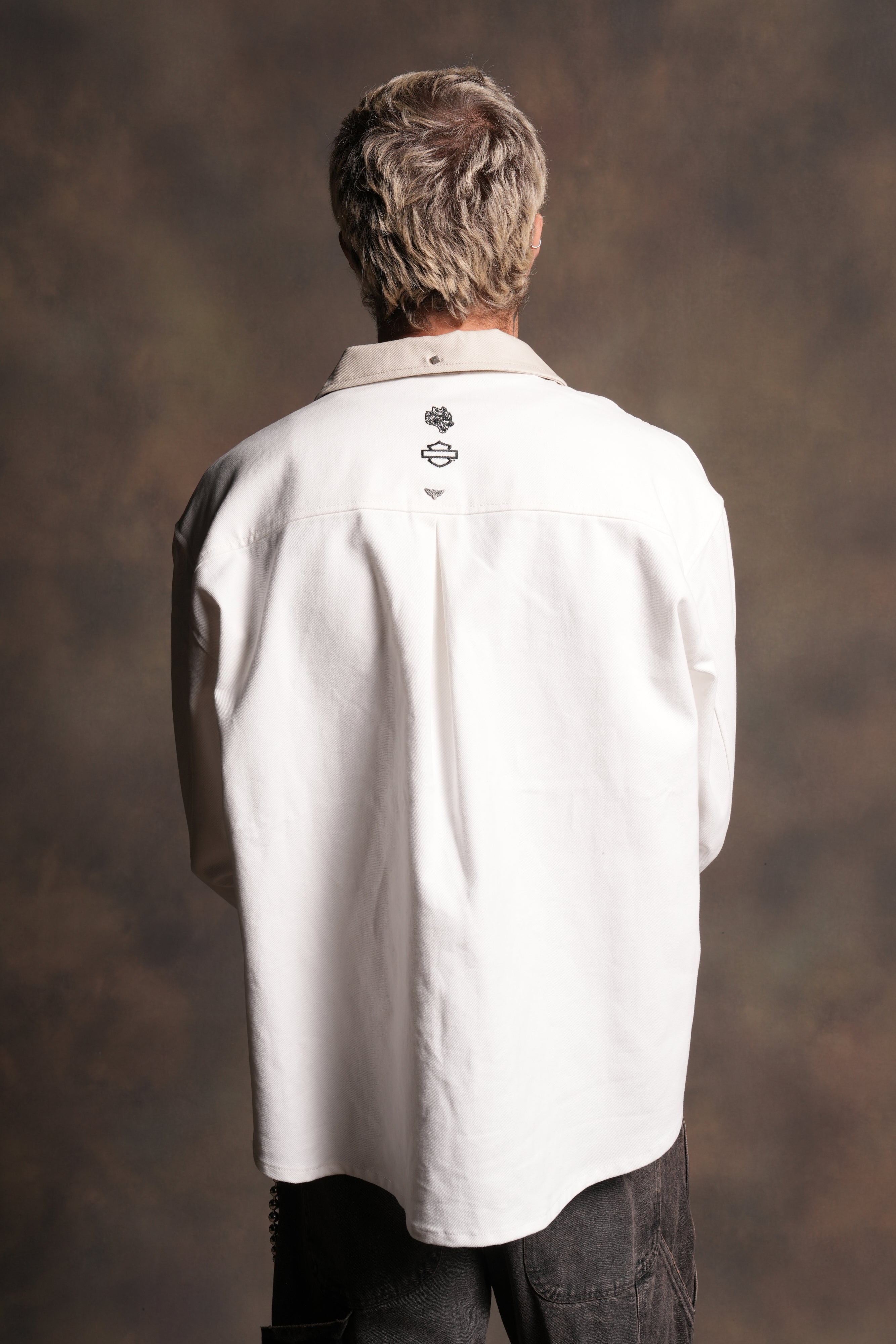 Harley Wolves Winslow Shirt Jacket in Cream