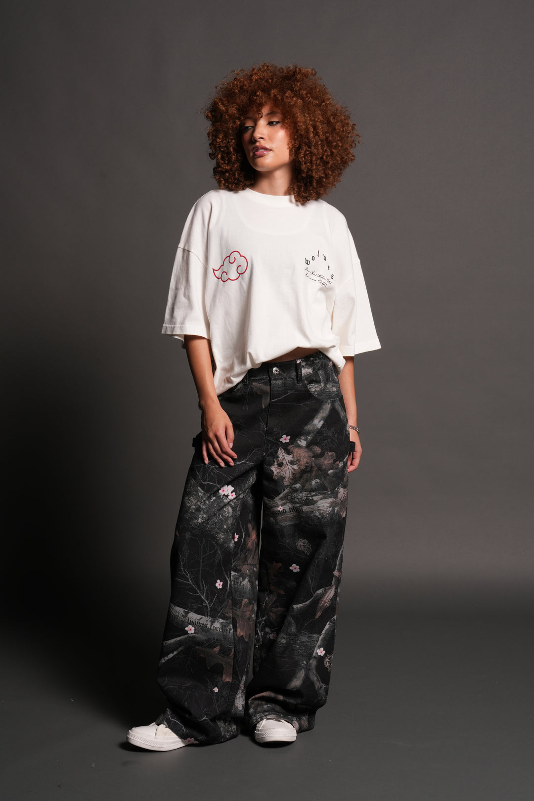 Darc Ninja Premium Oversized Tee in Cream