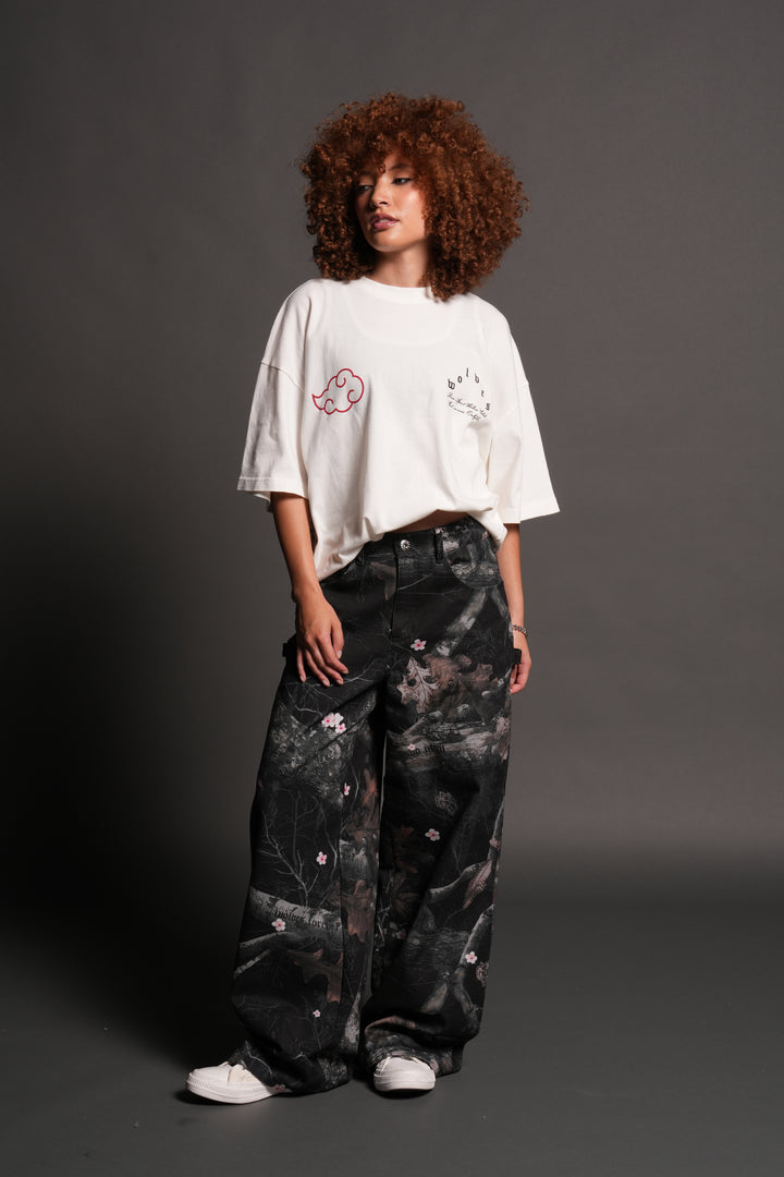 Darc Ninja Premium Oversized Tee in Cream
