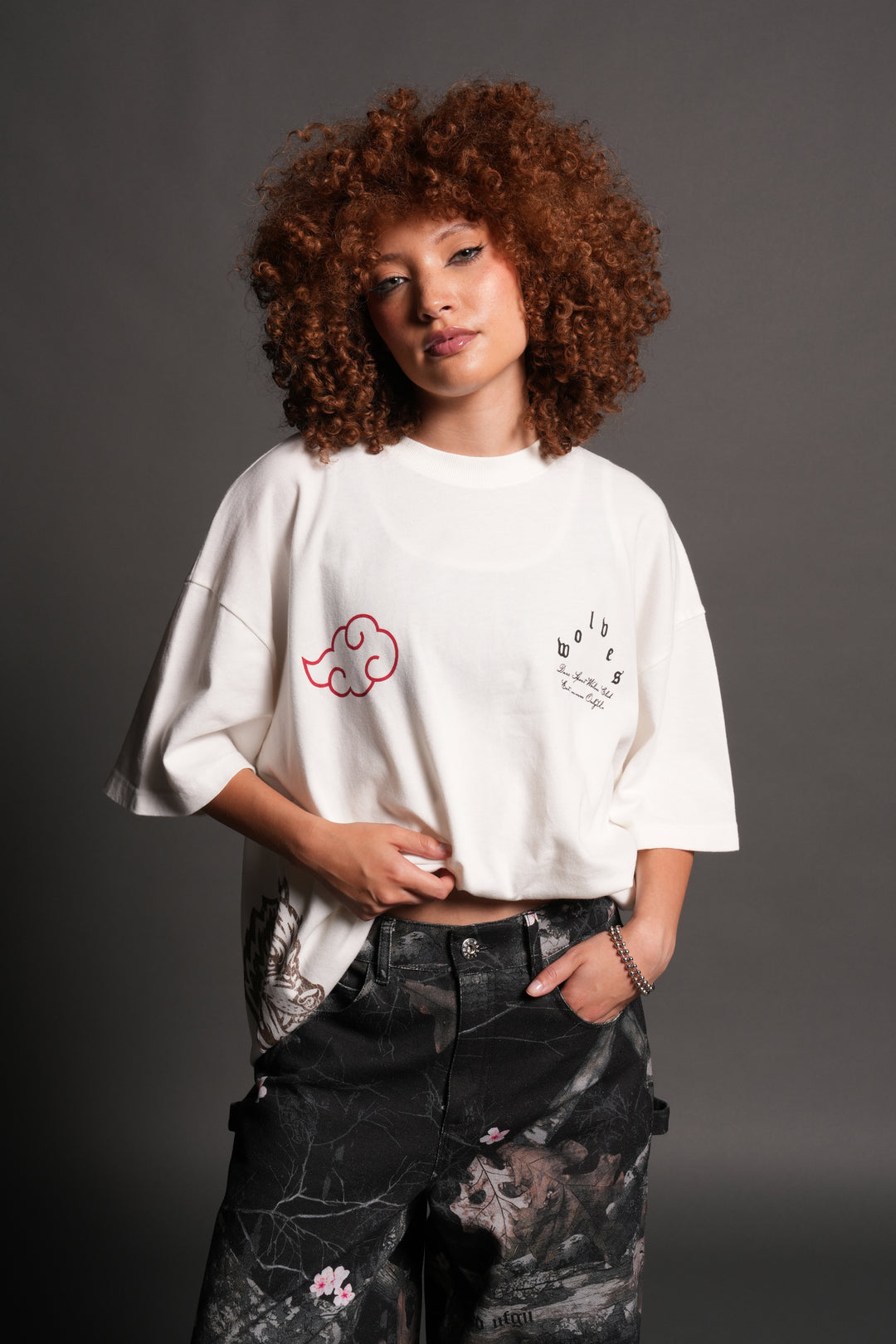 Darc Ninja Premium Oversized Tee in Cream