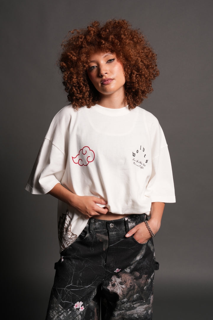 Darc Ninja Premium Oversized Tee in Cream