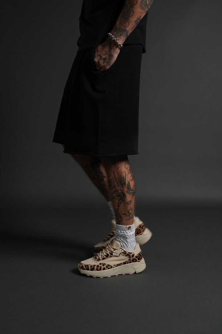 Darc Wandering Grunge Brock Sweat Shorts in Black Drift Wash