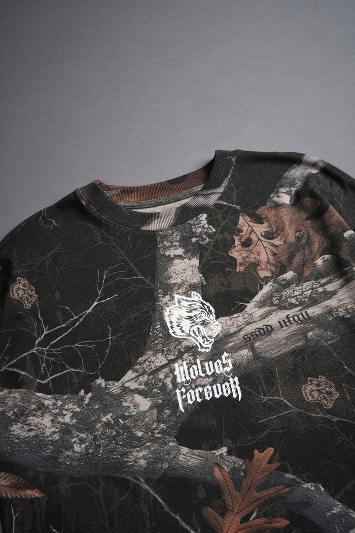 Everlasting "Premium" Oversized Tee in Darc Brown Woodland Camo