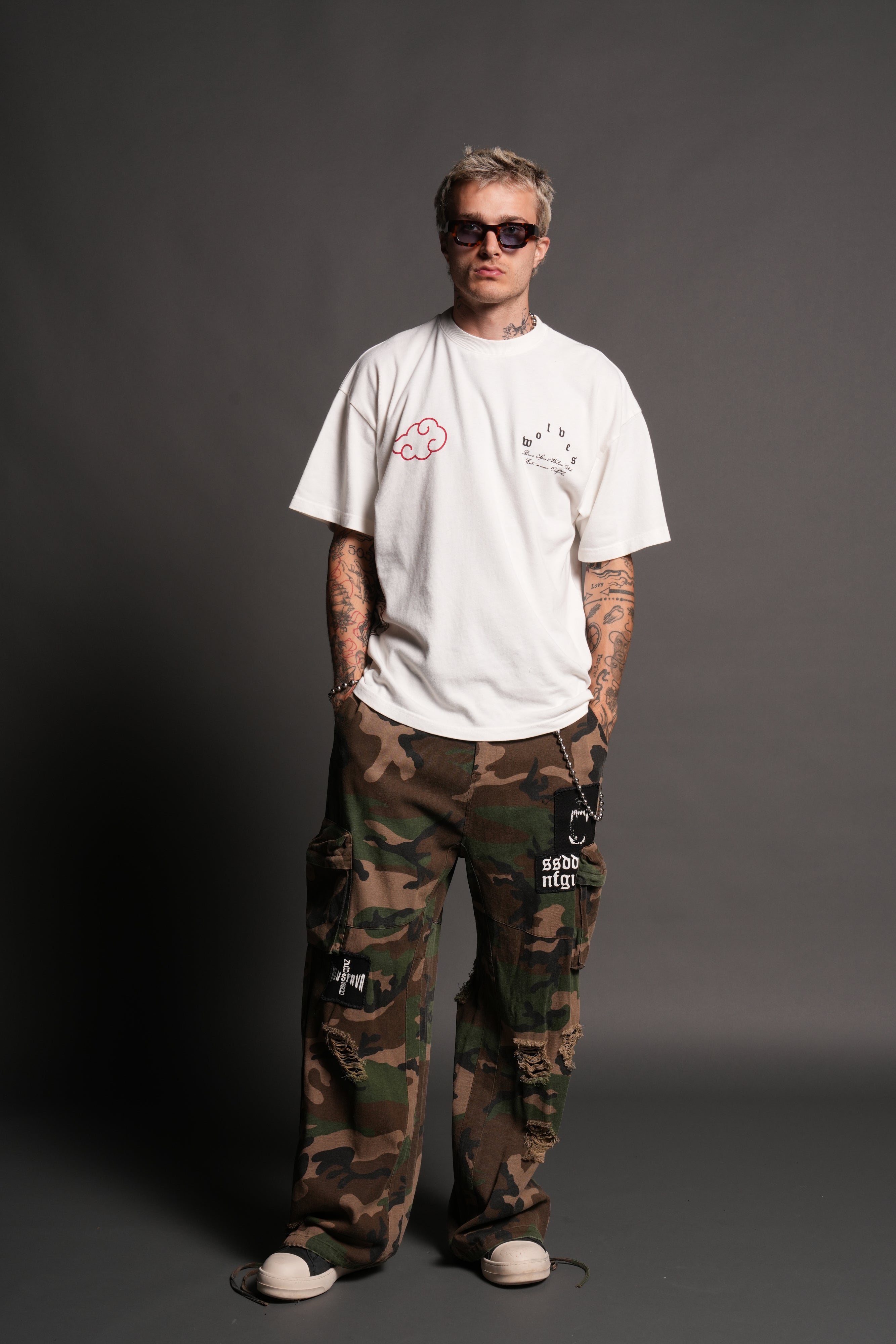 Darc Ninja Premium Oversized Tee in Cream