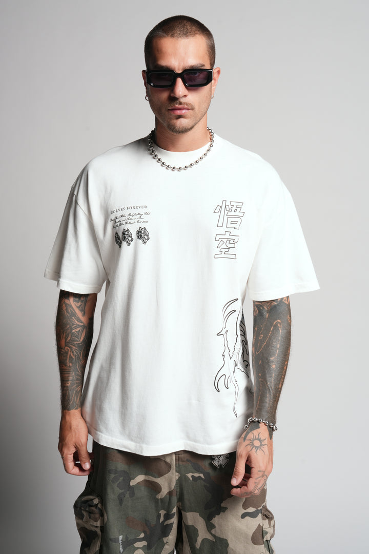 Goku "Premium" Oversized Tee in Cream