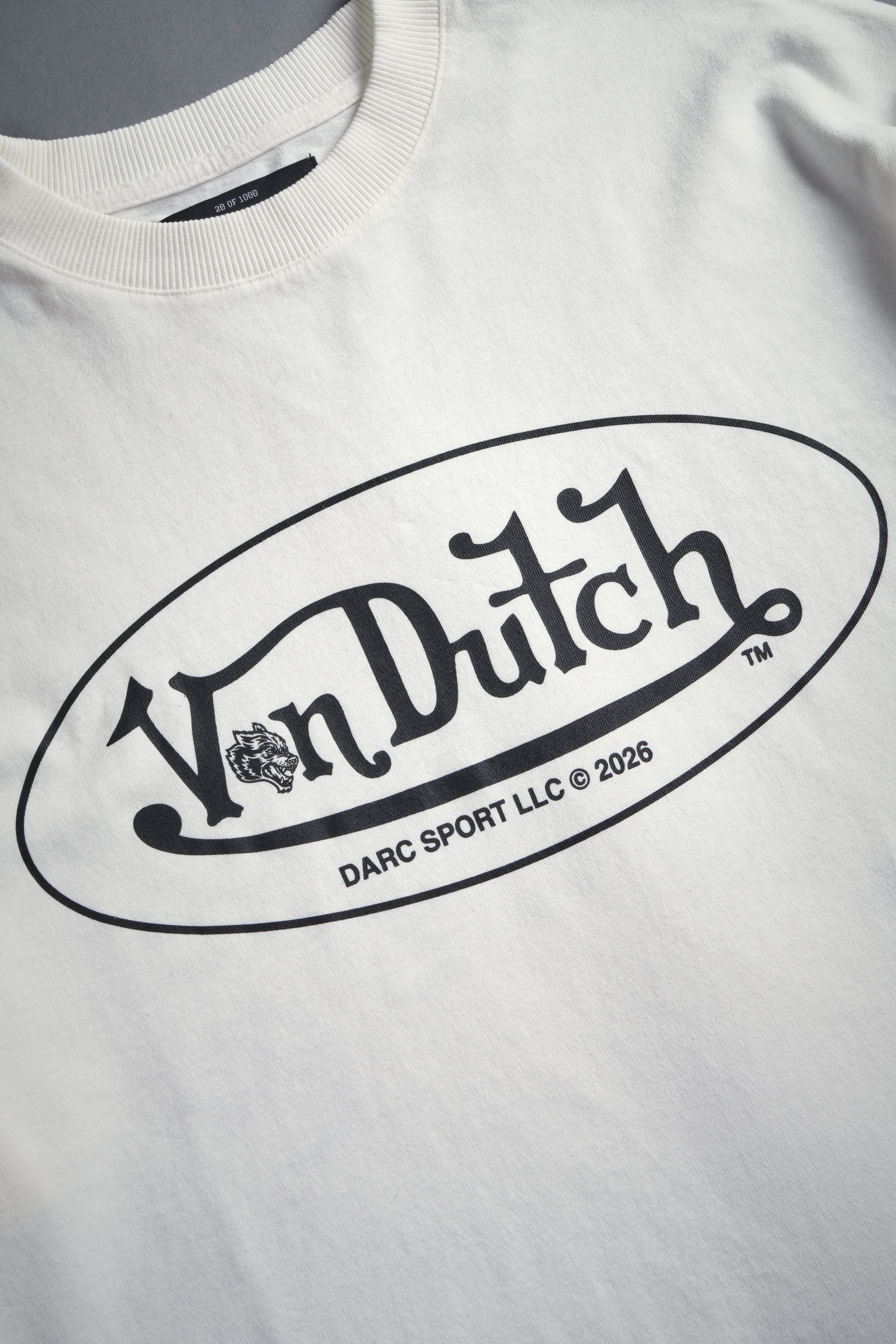 DSVD Legacy Grunge Mid-Length Raw Hem Tee in Cream