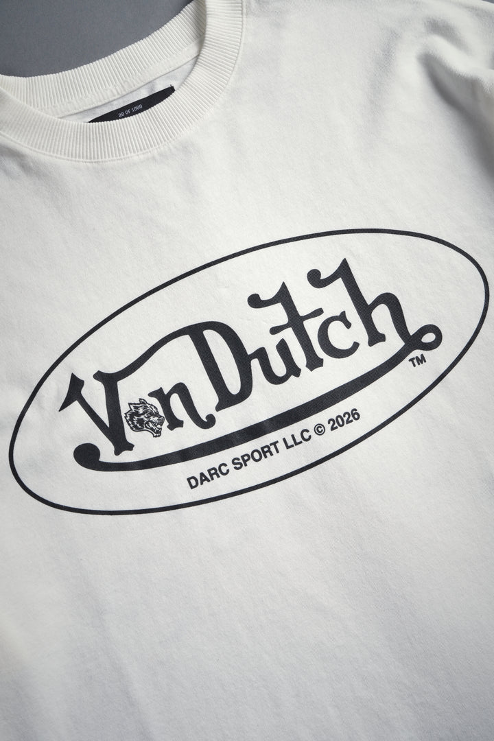 DSVD Legacy Grunge Mid-Length Raw Hem Tee in Cream