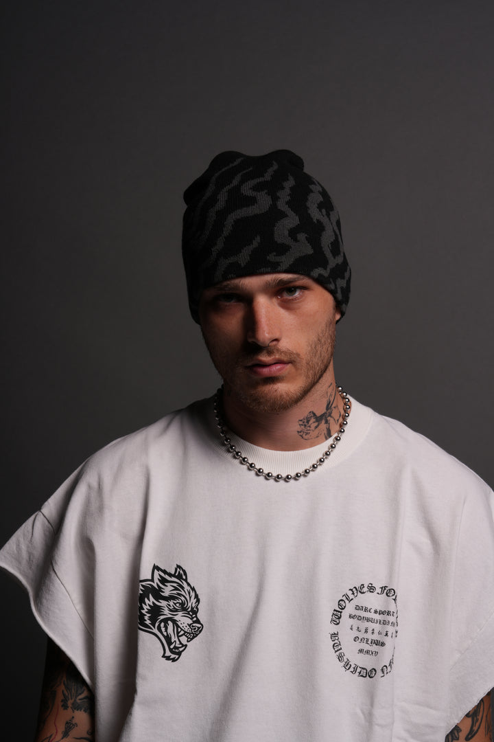 Warrior's Fire Cap Beanie in Black