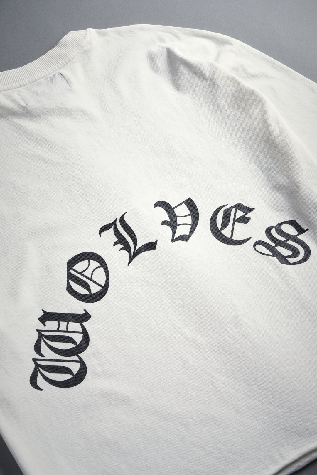 DSVD Legacy Grunge Mid-Length Raw Hem Tee in Cream