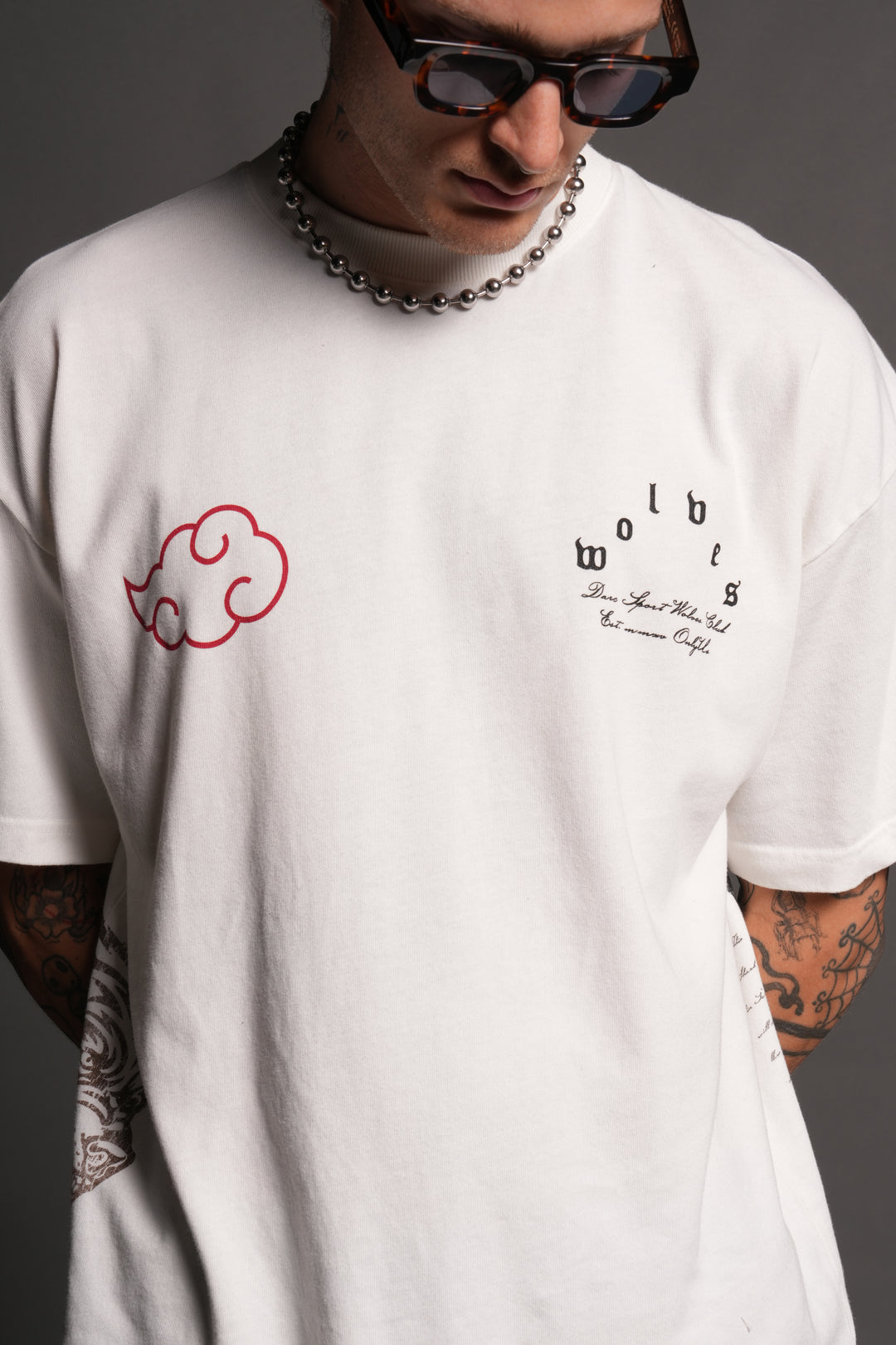 Darc Ninja Premium Oversized Tee in Cream