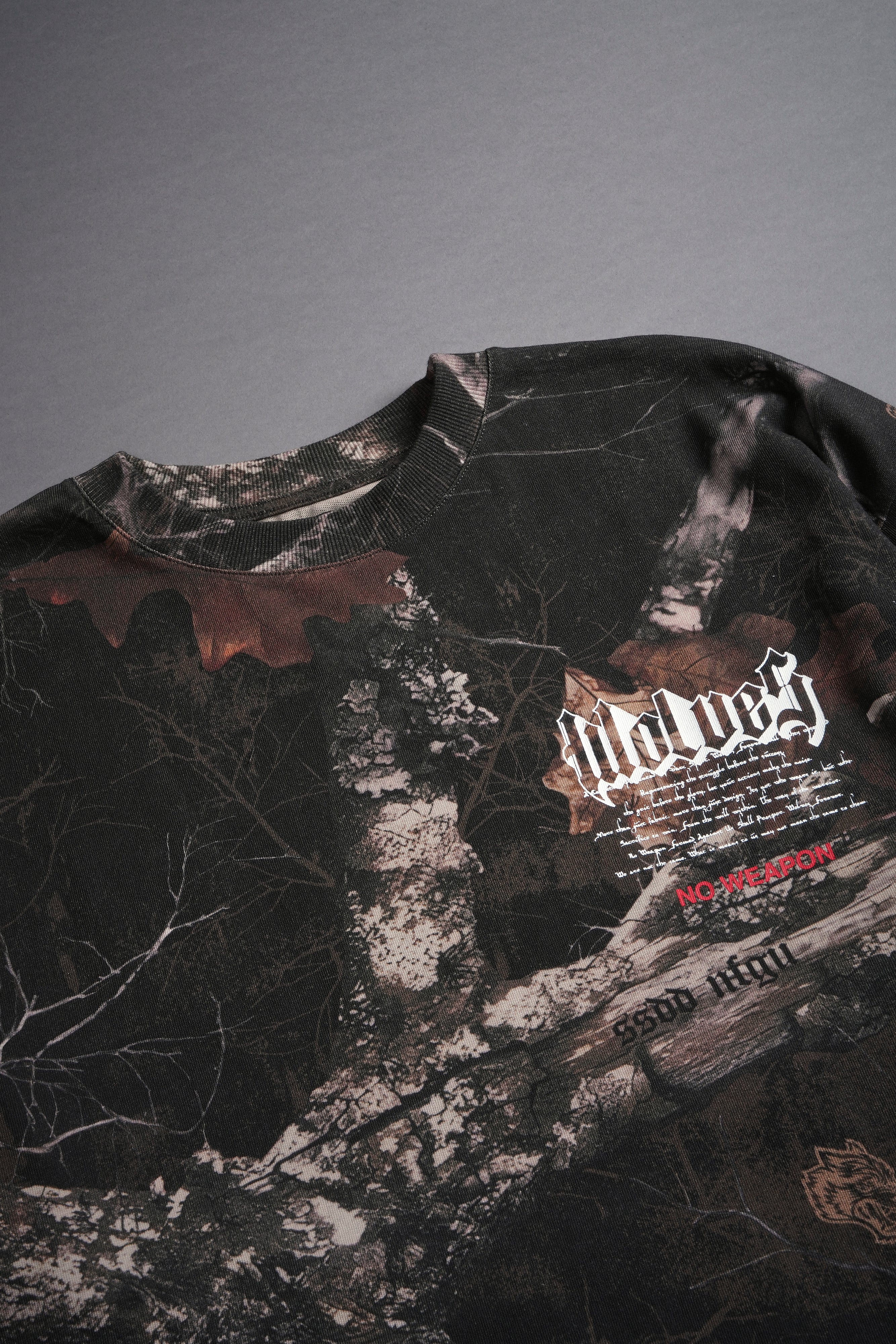 Create "Premium" Oversized Tee in Darc Brown Woodland Camo