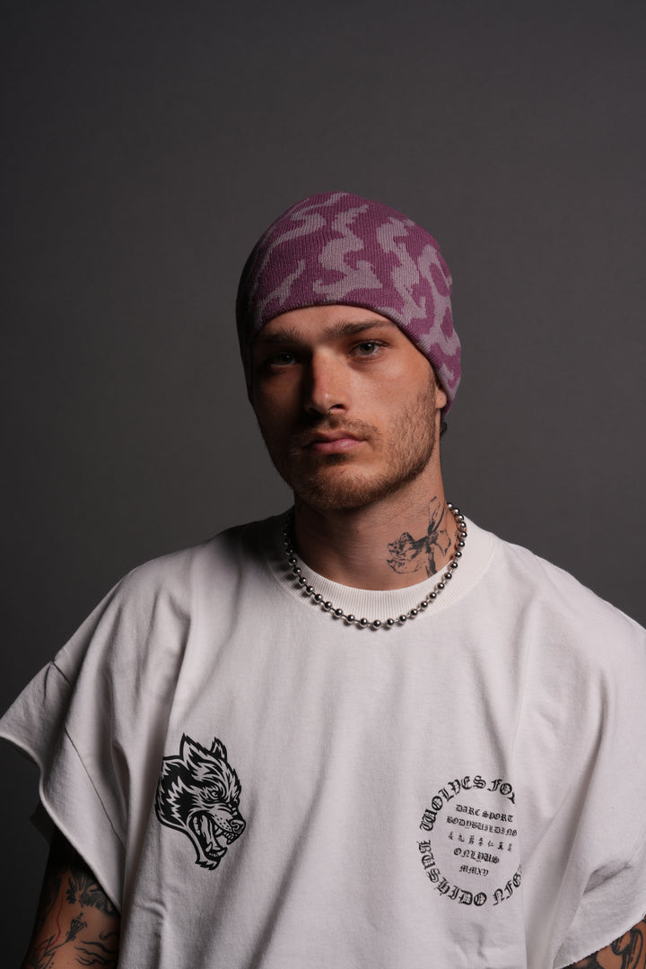 Warrior's Fire Cap Beanie in Pink Smoke