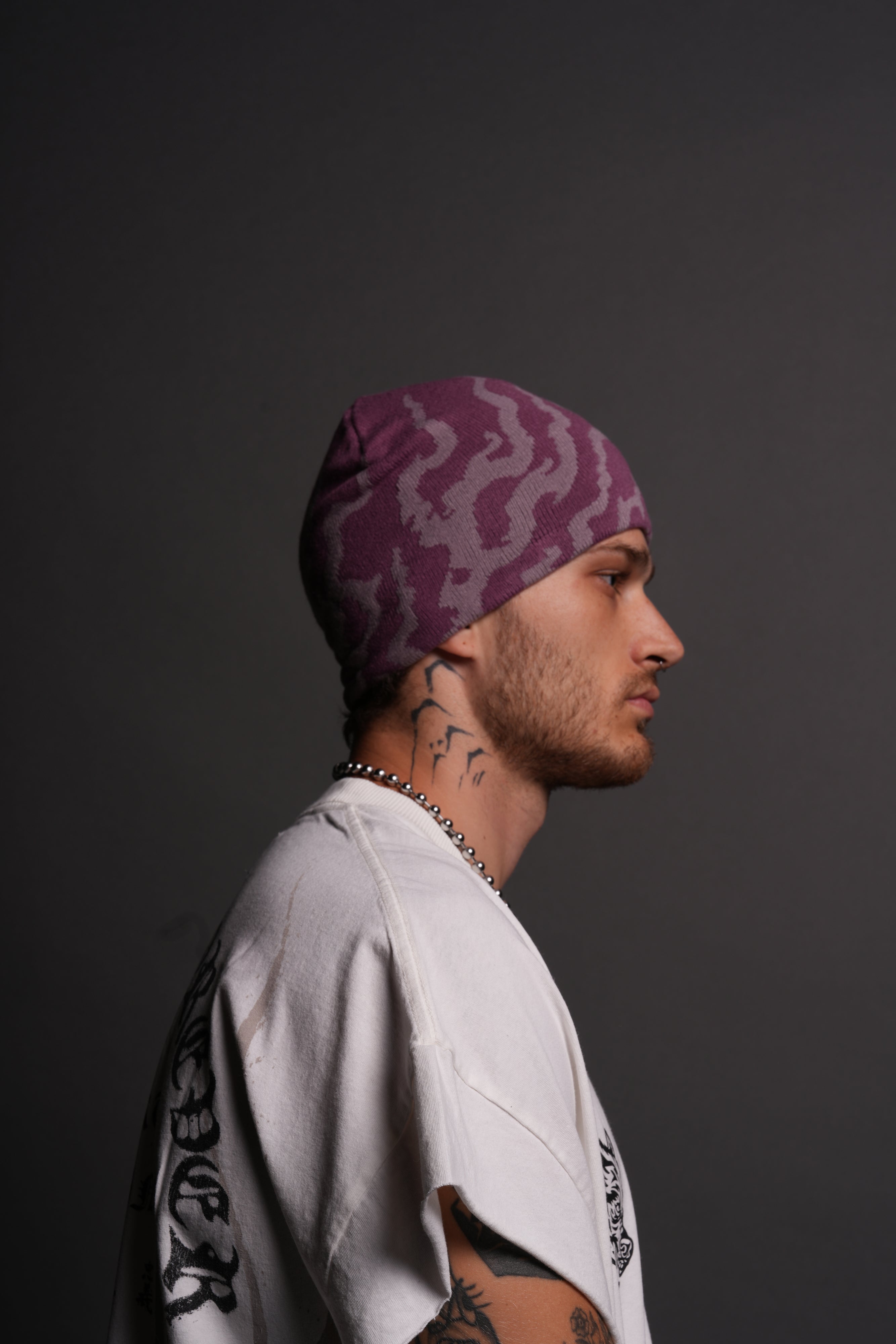 Warrior's Fire Cap Beanie in Pink Smoke