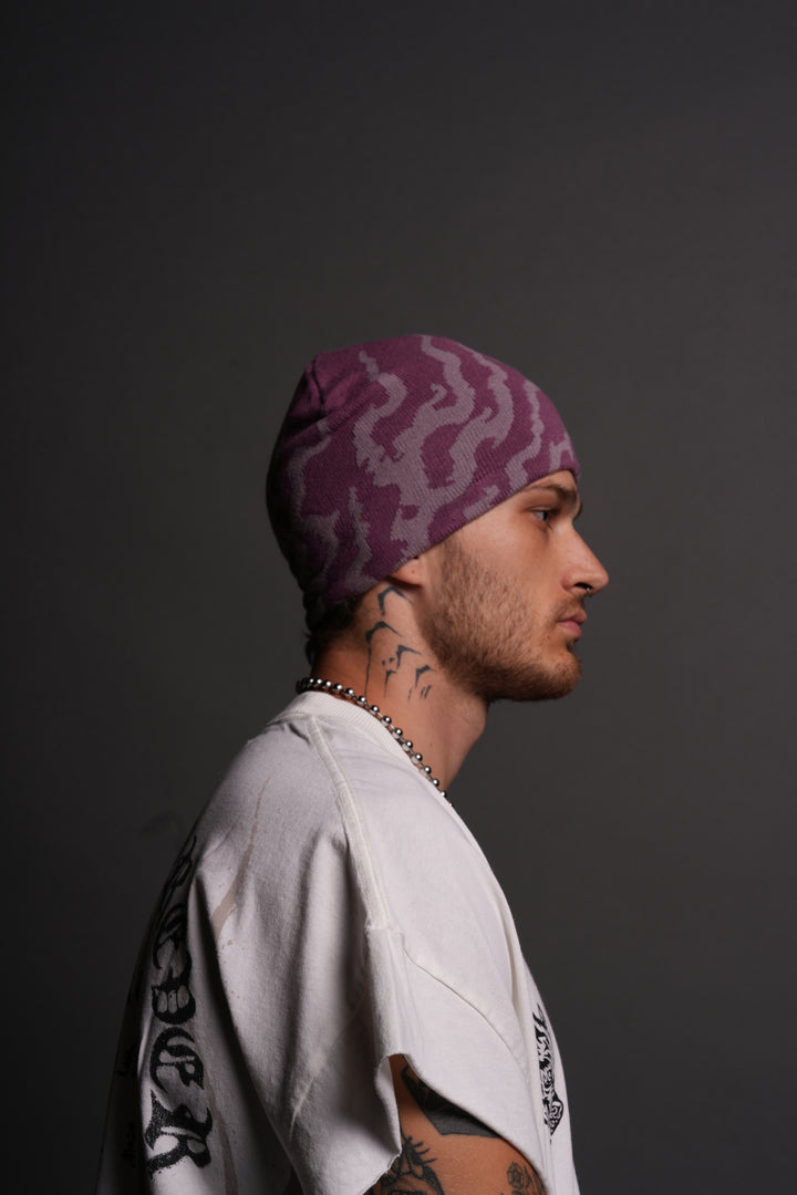Warrior's Fire Cap Beanie in Pink Smoke