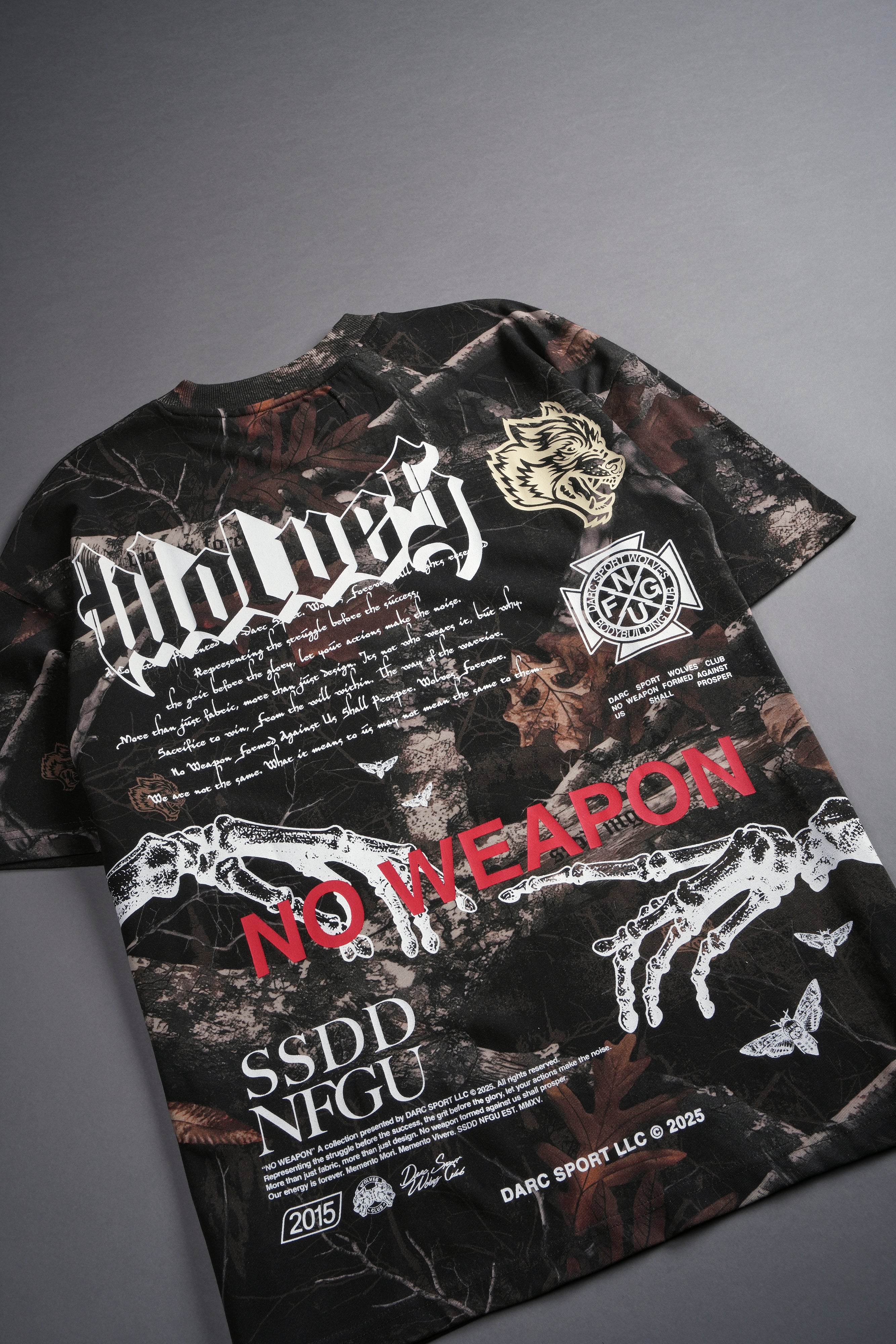 Create "Premium" Oversized Tee in Darc Brown Woodland Camo