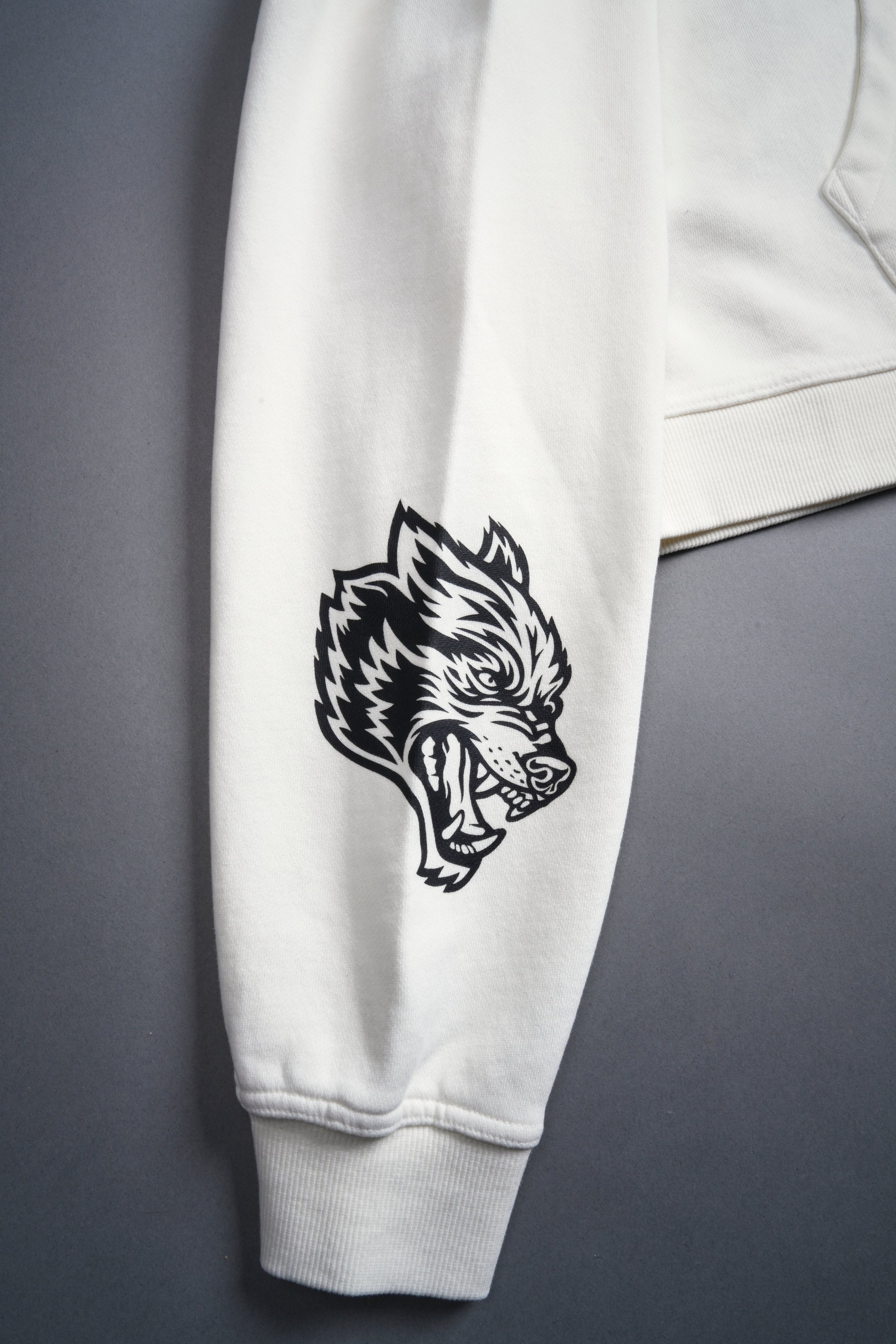 Wolves Club Forever "Box Cut" Pierce Hoodie in Cream