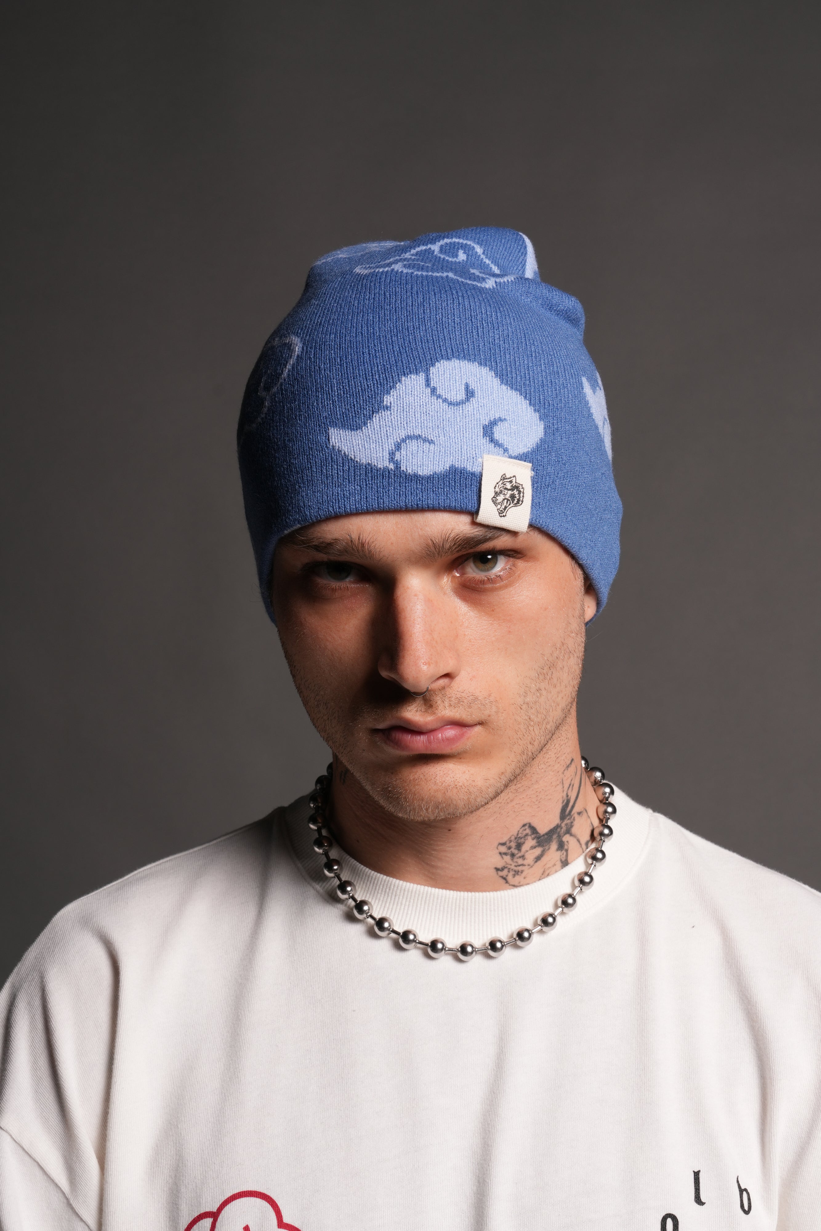 Wolf Clouds Cap Beanie in Midnight Blue/Denim