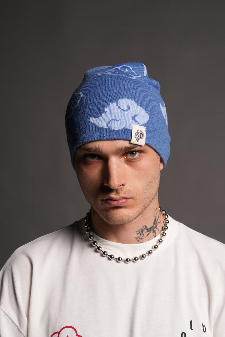 Wolf Clouds Cap Beanie in Midnight Blue/Denim