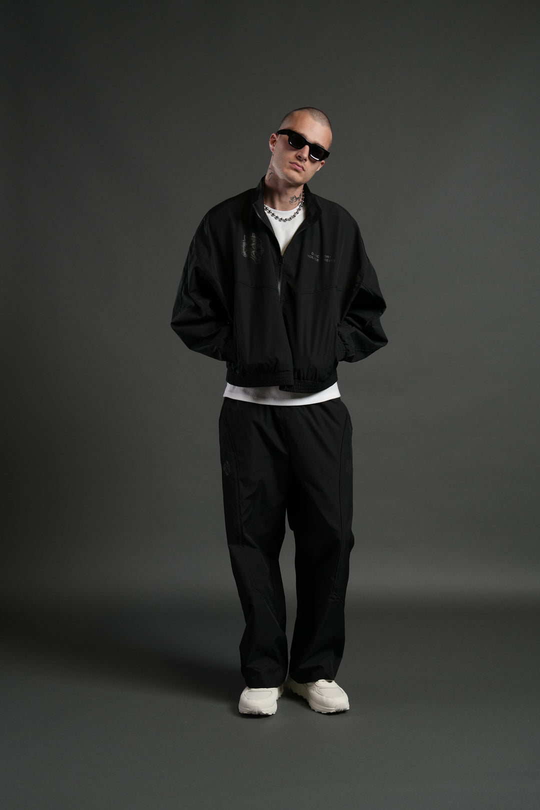 Sacred Flash Unisex Track Jacket in Black