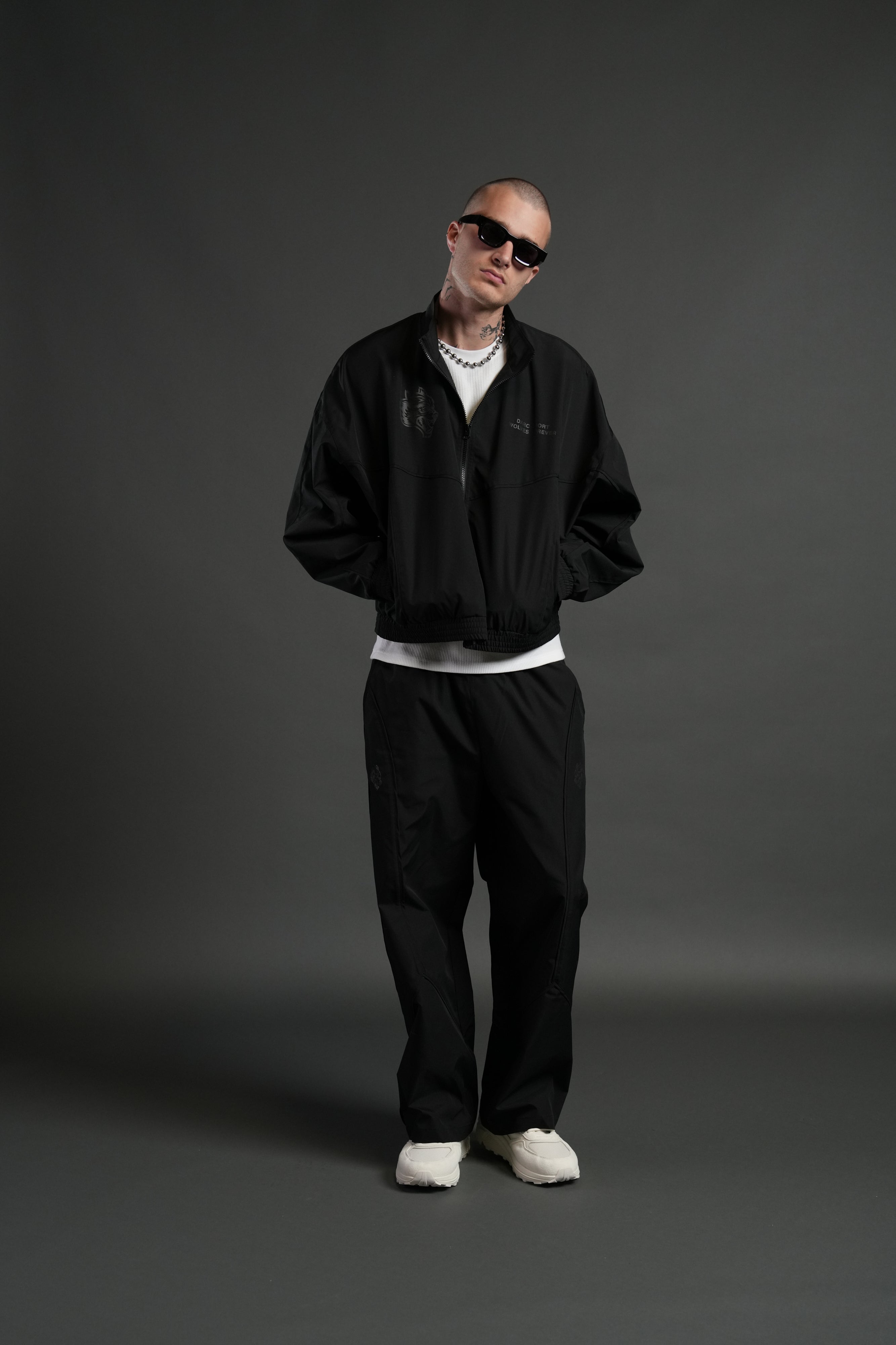 Sacred Flash Unisex Track Jacket in Black