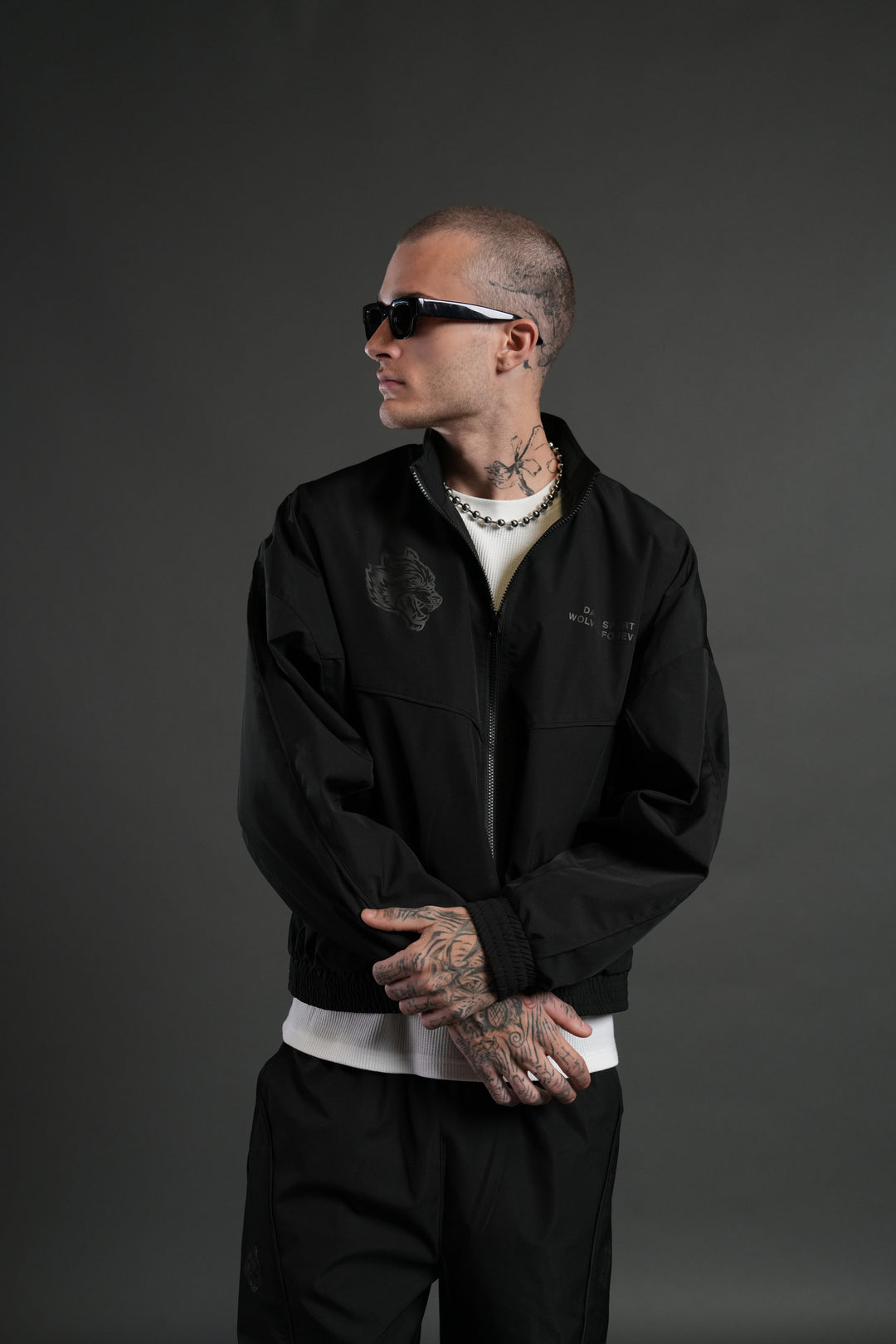 Sacred Flash Unisex Track Jacket in Black